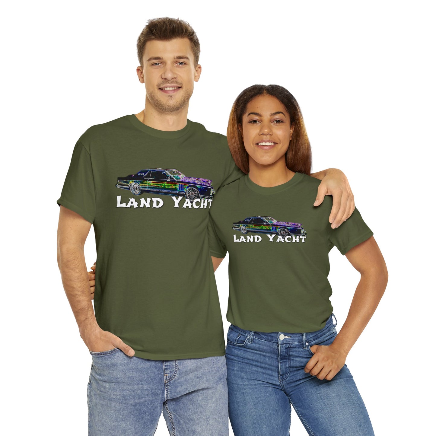 Land Yacht, Mark 5, Mark V, Vintage Car, Antique Automobile, American Car Heavy Cotton Tee