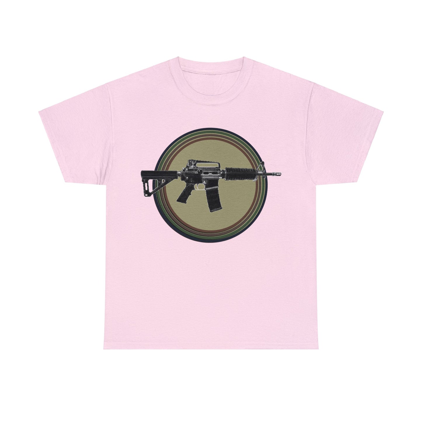 AR 15, Tactitcal Gun, Military Gun, Machine Gun Heavy Cotton Tee