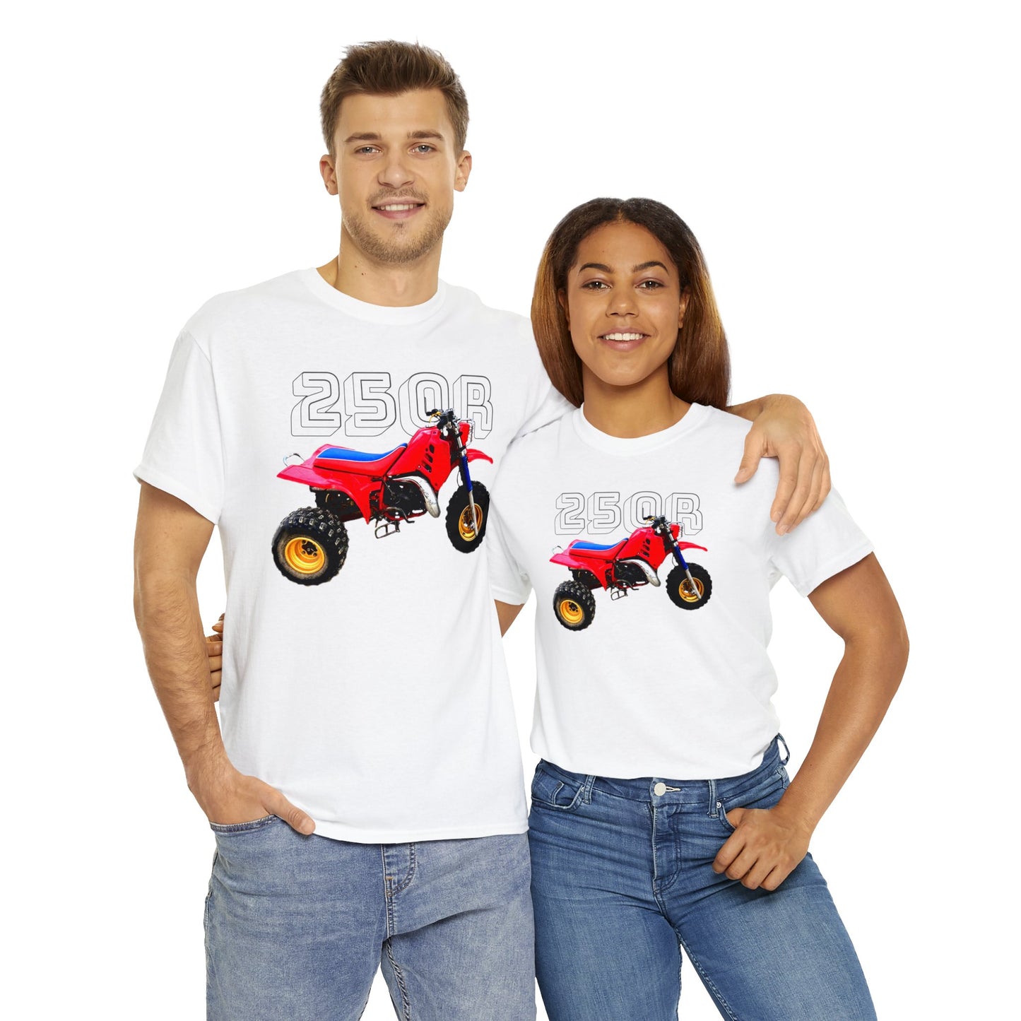 250R Three Wheeler, Retro Three Wheeler, 2 Stroke 3 Wheeler, ATV, ATC Heavy Cotton Tee