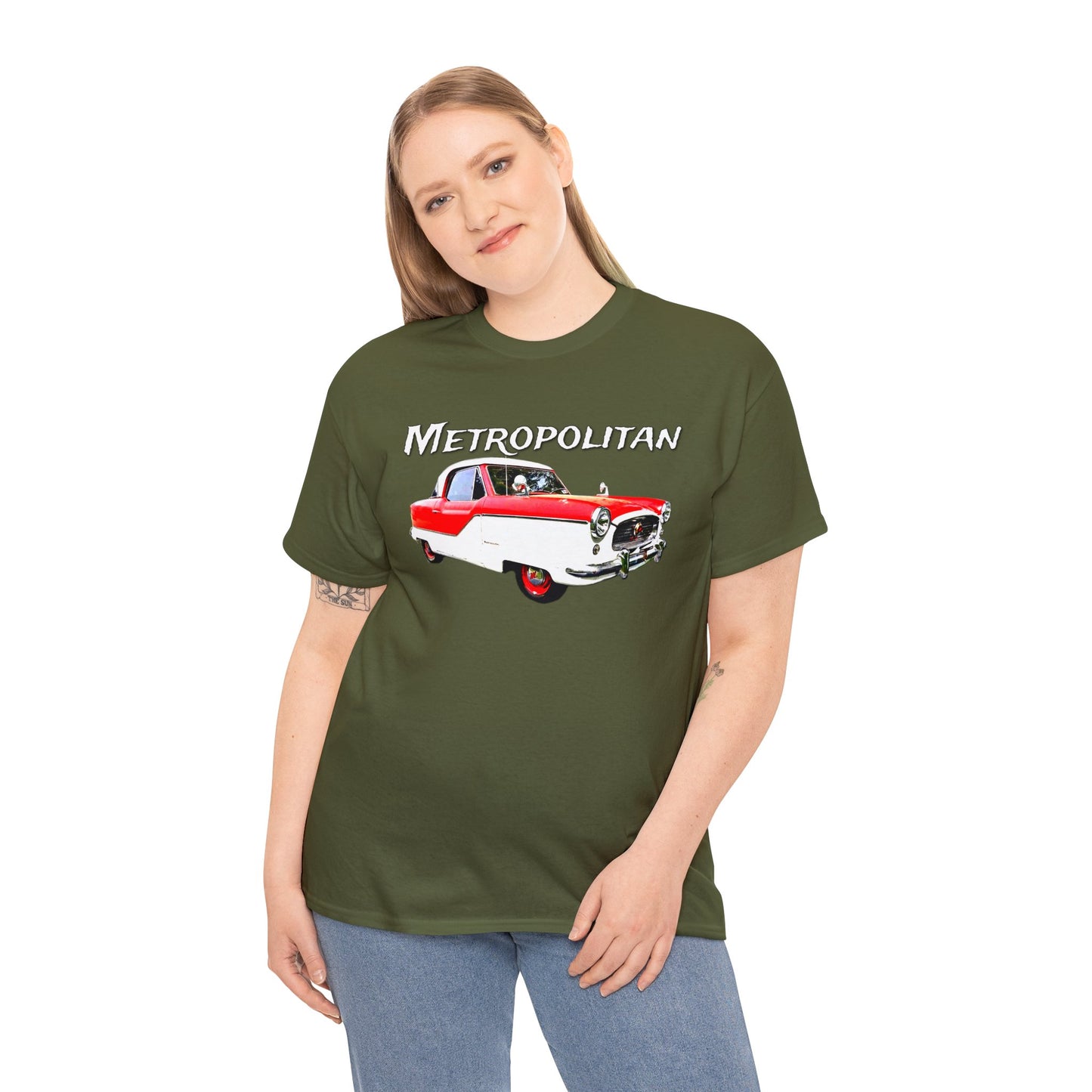 Metropolitan Car, Vintage Nash, Retro Metropolitan Automobile Heavy Cotton Tee