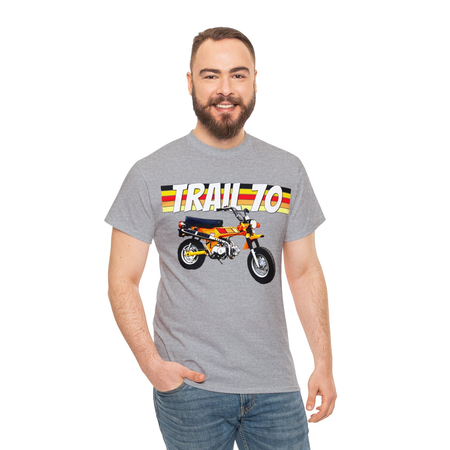 Trail 70 Mini BIke, Vintage Mini Bike, Retro Mini Bike Heavy Cotton Tee