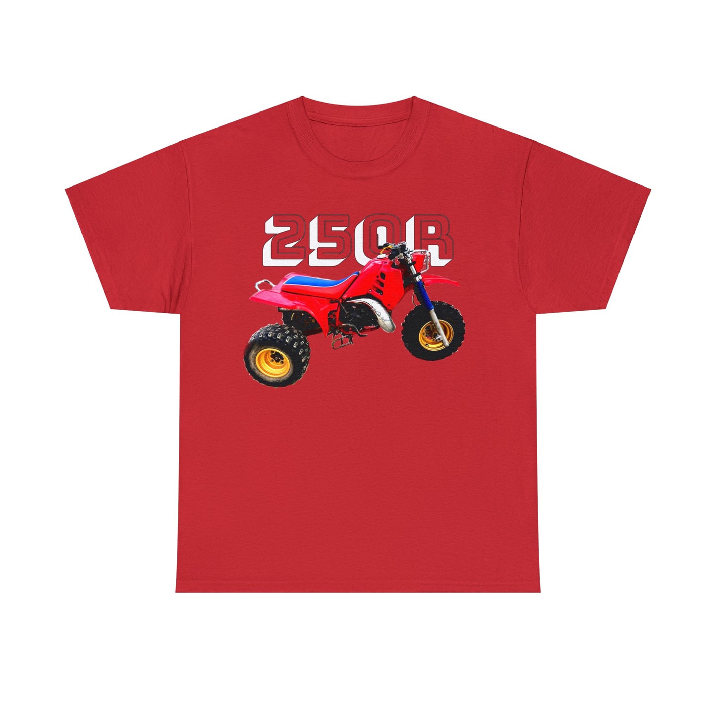 250R Three Wheeler, Retro Three Wheeler, 2 Stroke 3 Wheeler, ATV, ATC Heavy Cotton Tee