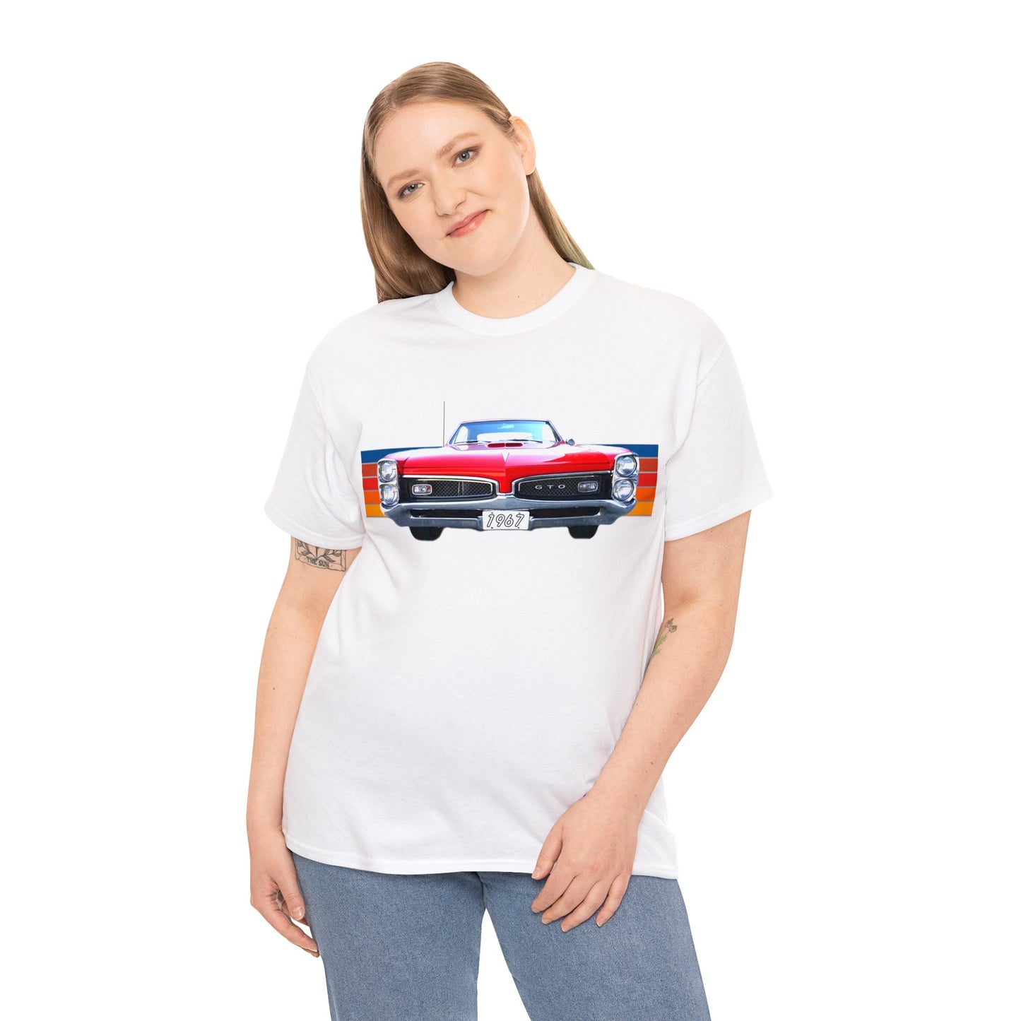 GTO American Muscle Car Pontiac, Vintage Car Made in the USA Heavy Cotton Tee