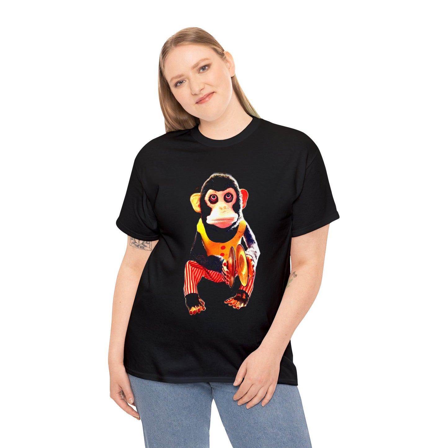 Cymbal Chimp Toy, Jolly Monkey With Cymbals Vintage Retro Heavy Cotton Tee