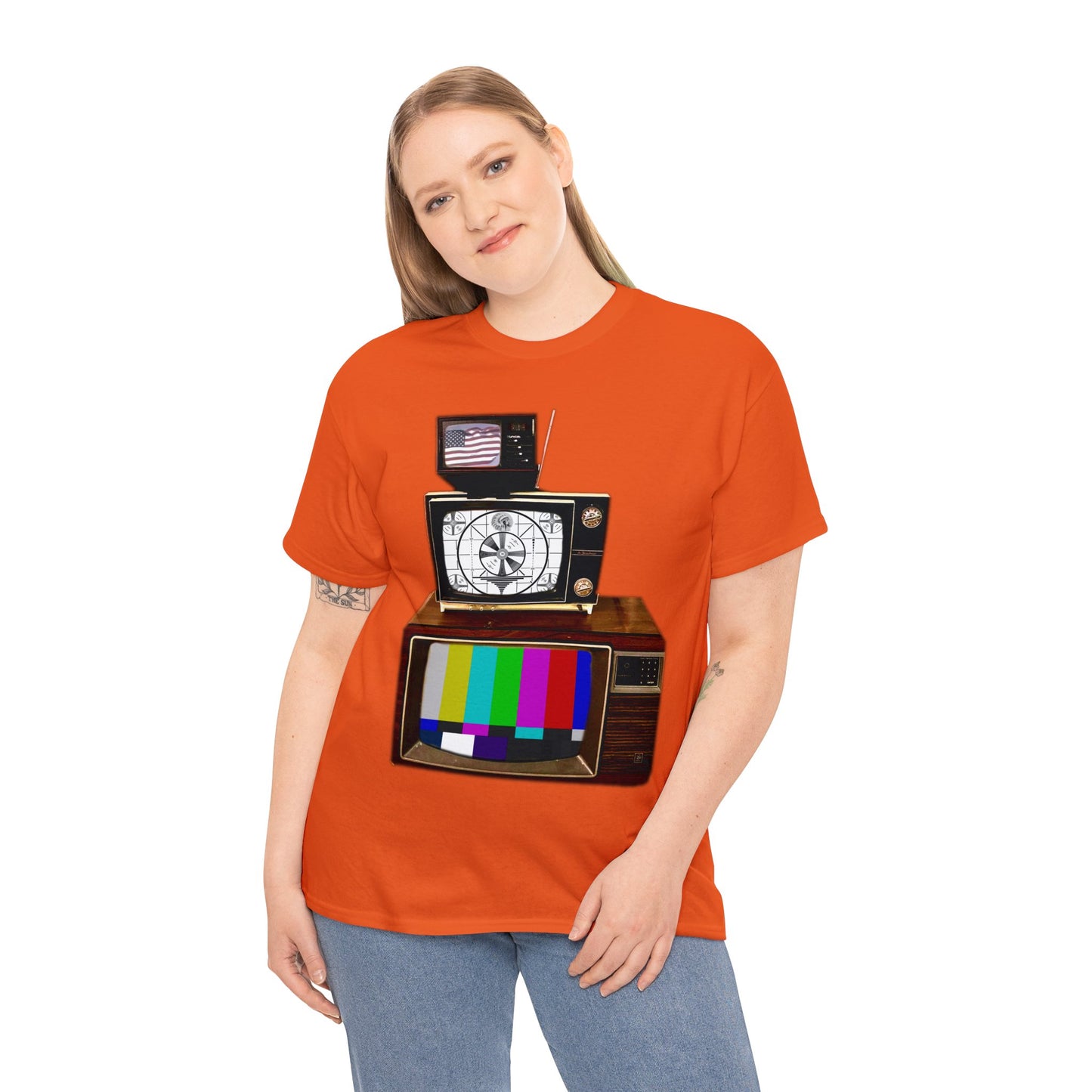 Vintage Televisions, Tube TV, Sign Off Screen, Old School, Vintage, Retro Heavy Cotton Tee