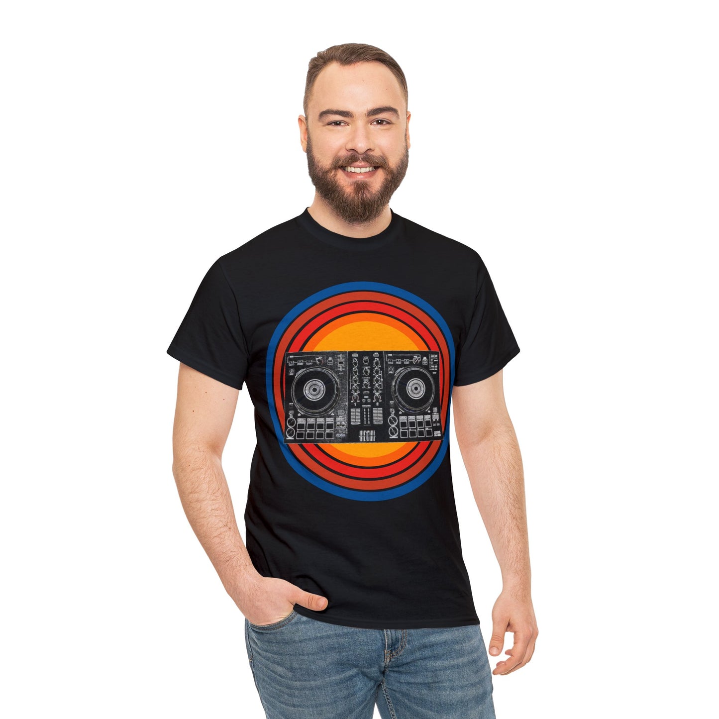 DJ Controller, Disc Jockey, DJ Scratch, Turntable Heavy Cotton Tee