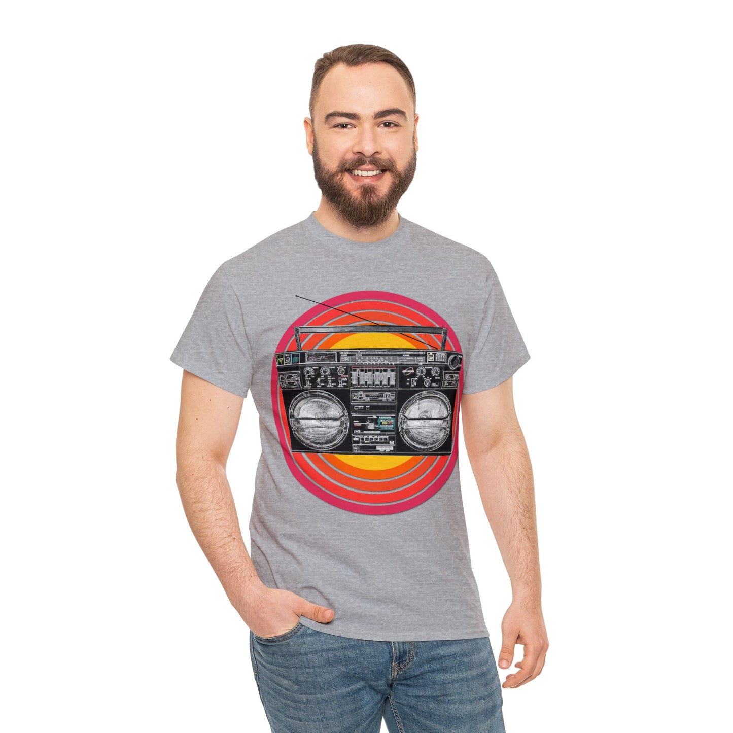 Jambox, Boom Box, Ghetto Blaster, Radio, Tape Player Heavy Cotton Tee