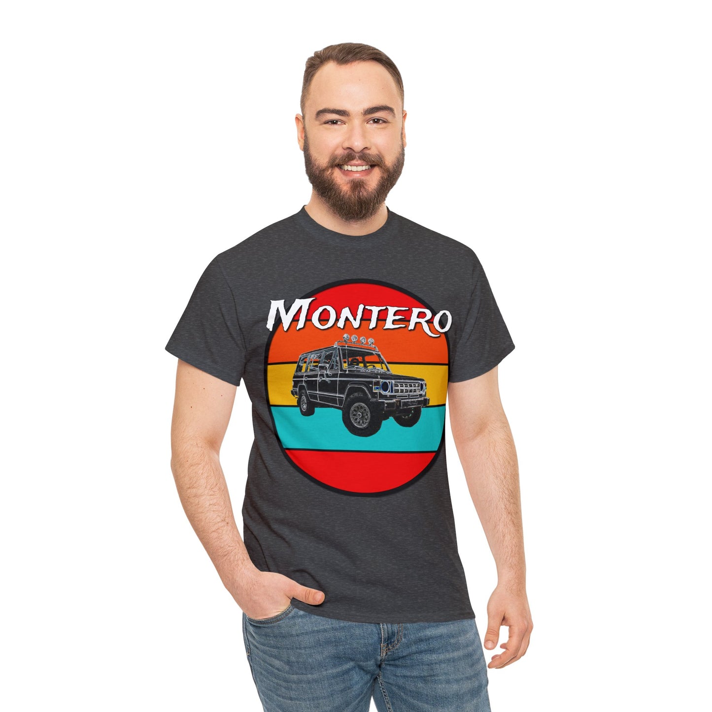 Montero 4x4 Off Road Truck, Vintage Retro Montero Heavy Cotton Tee