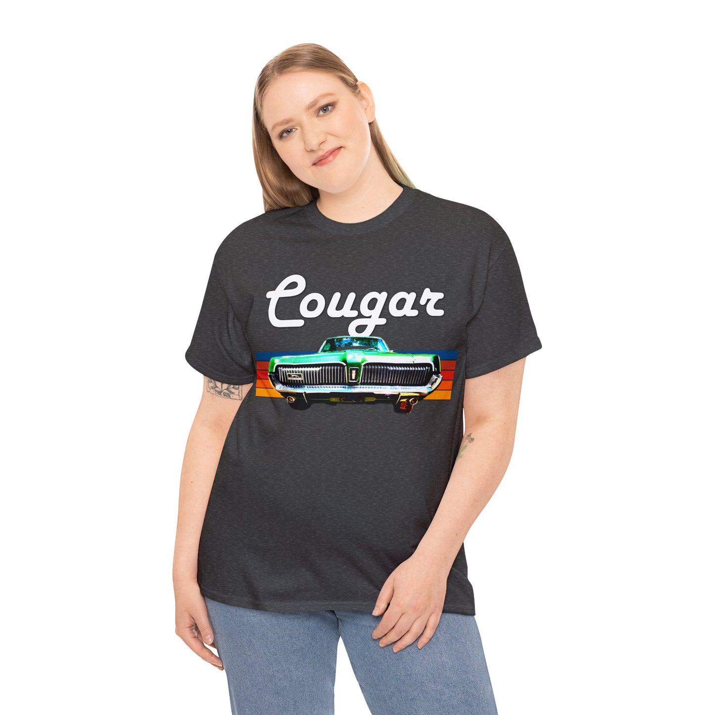 Mercury Cougar, Vintage American Muscle Car, Cougar Car, 1960s car Heavy Cotton Tee