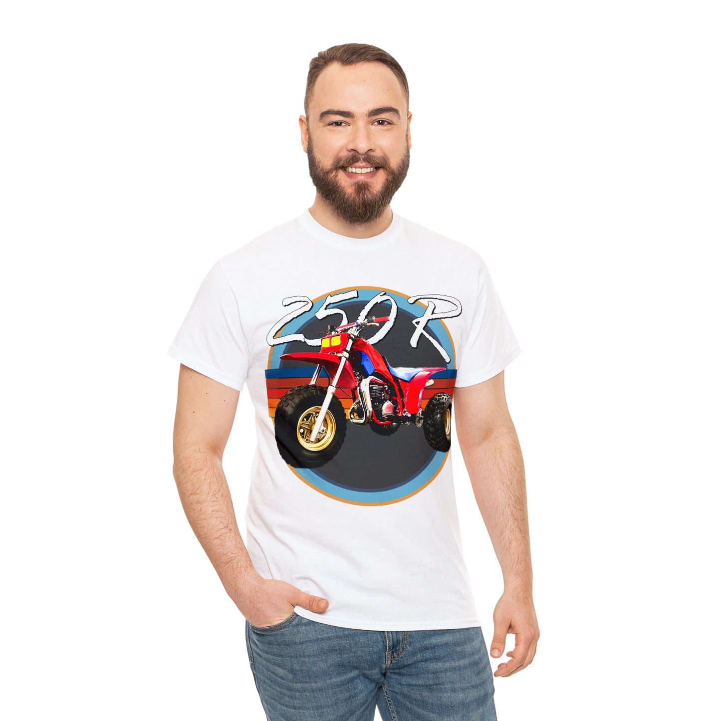 250R Three Wheeler, Retro Three Wheeler, 2 Stroke 3 Wheeler, ATV, ATC Heavy Cotton Tee