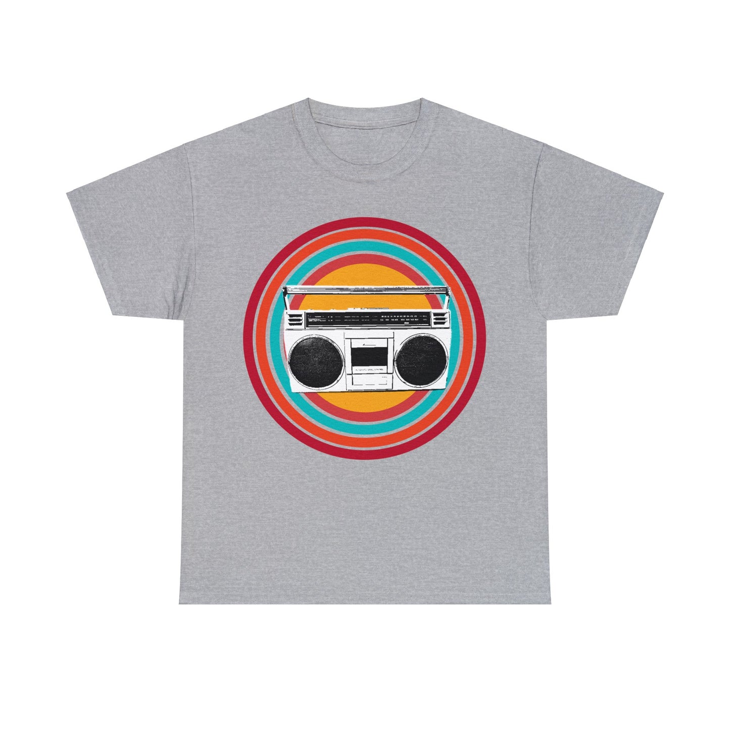 Jam Box, Ghetto Blaster, Boombox, Vintage Radio, Retro Cassette Player Heavy Cotton Tee