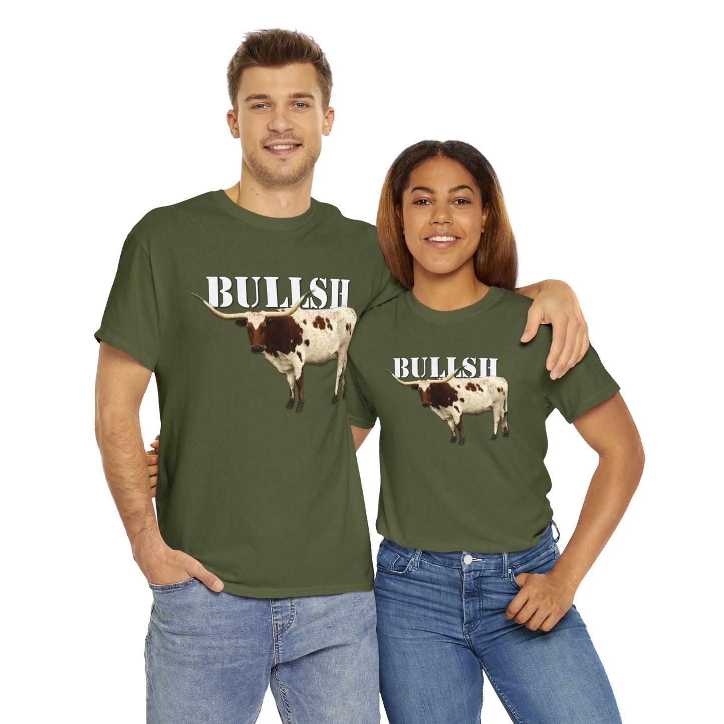 Bullsh, Longhorn, Cow, Cattle, Funny, Texas, Country Heavy Cotton Tee