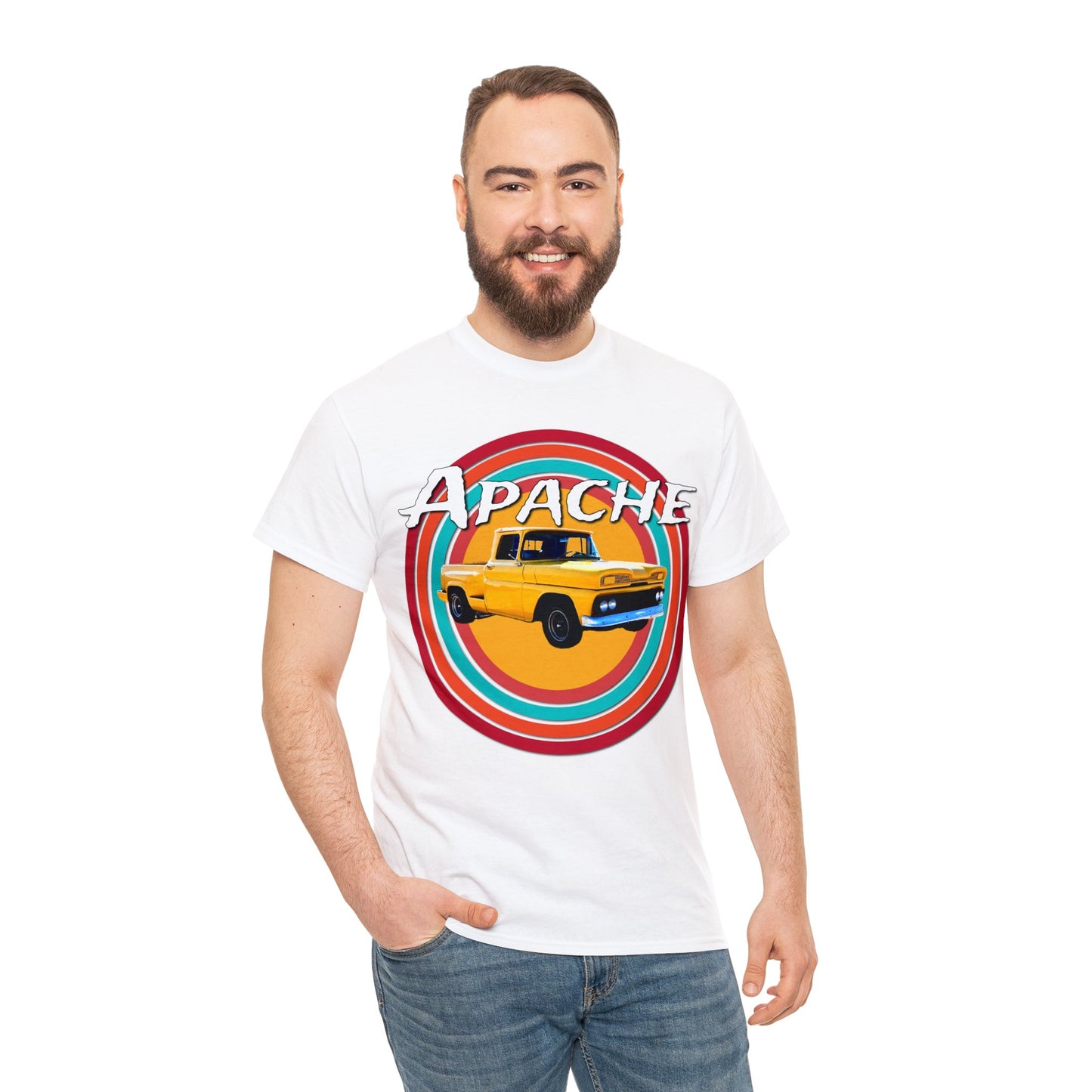 Apache C 10 Pickup Truck, 1960's Pickup Truck, Cool Vintage Pickup Truck Heavy Cotton Tee