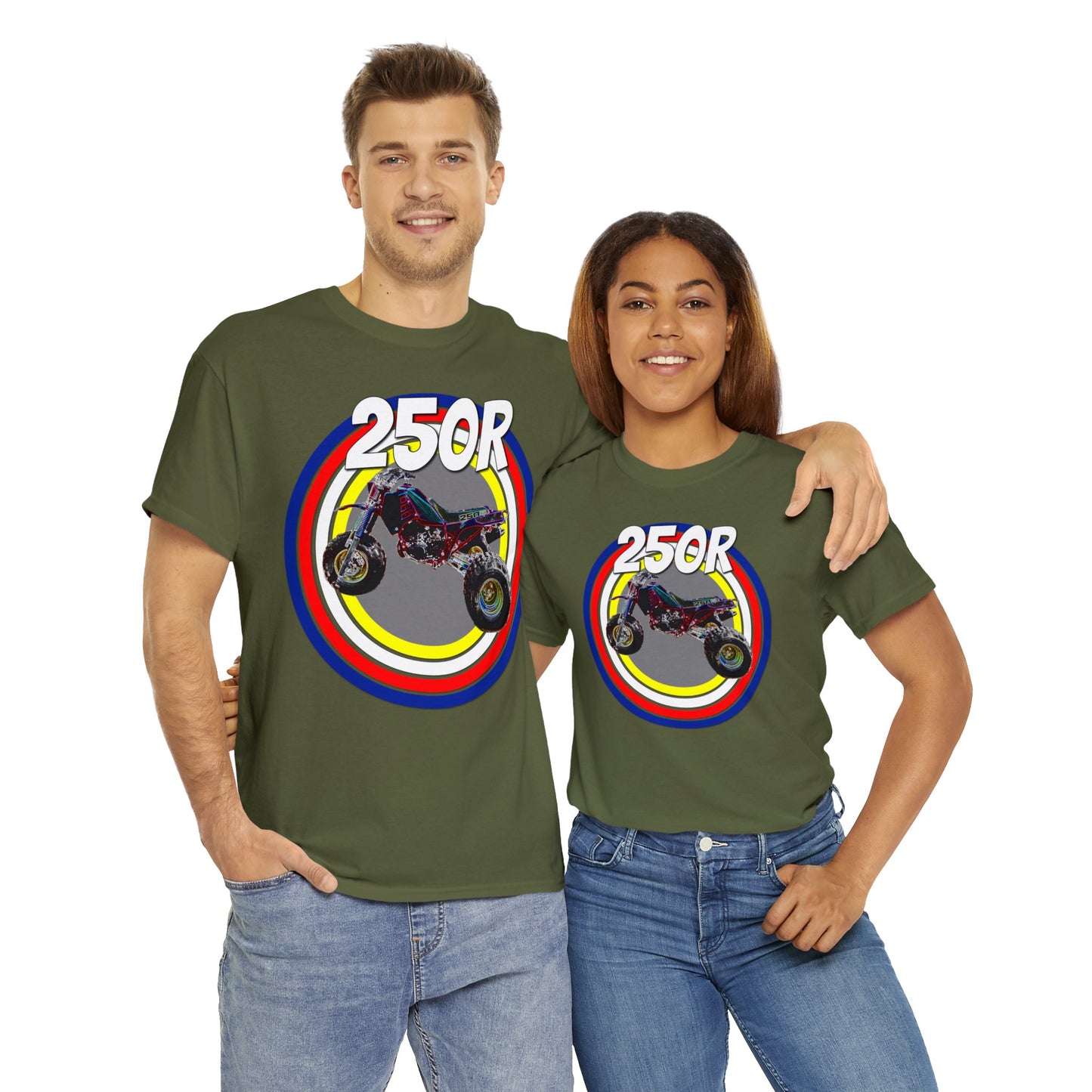 250R Three Wheeler, Retro Three Wheeler, 2 Stroke 3 Wheeler, ATV, ATC Heavy Cotton Tee