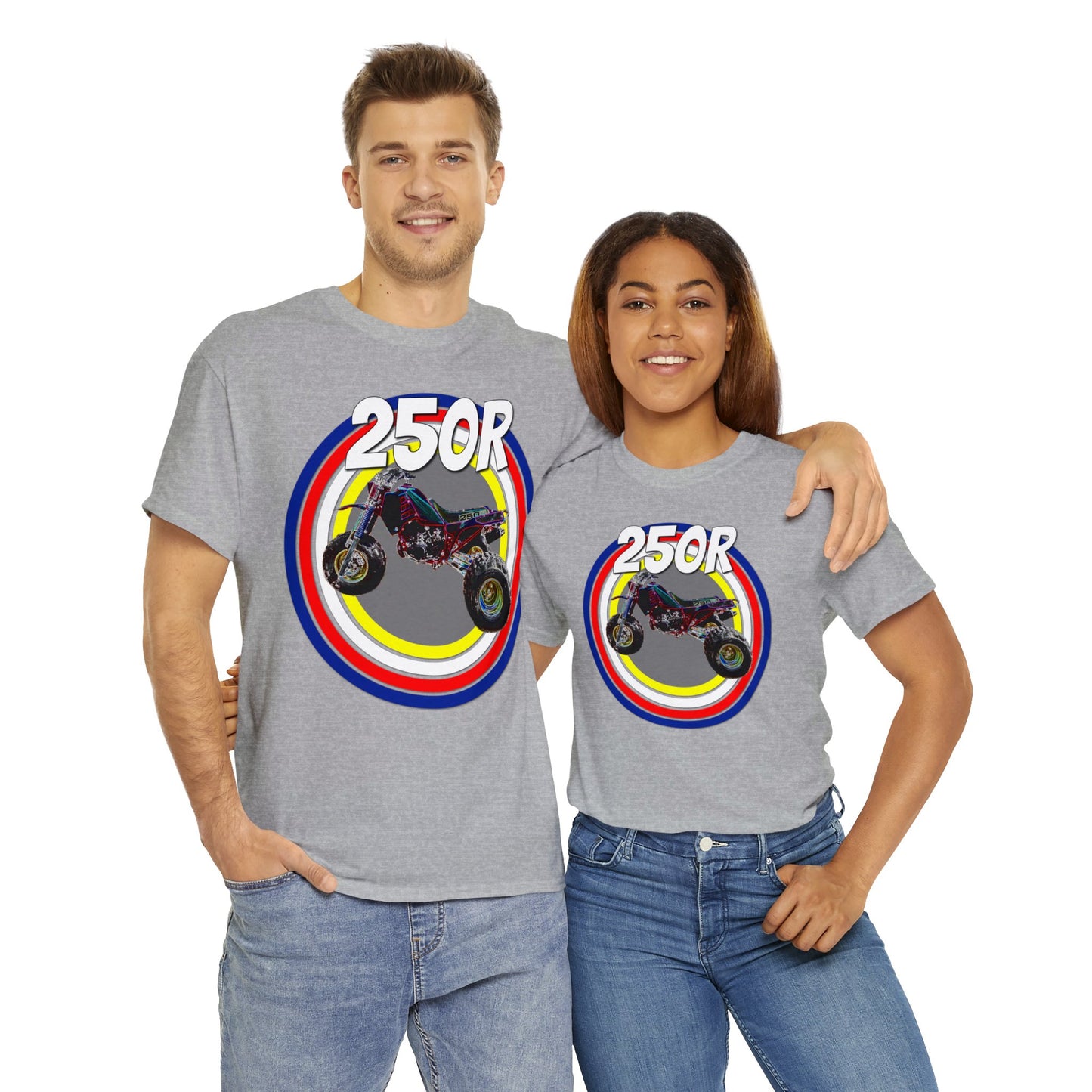 250R Three Wheeler, Retro Three Wheeler, 2 Stroke 3 Wheeler, ATV, ATC Heavy Cotton Tee