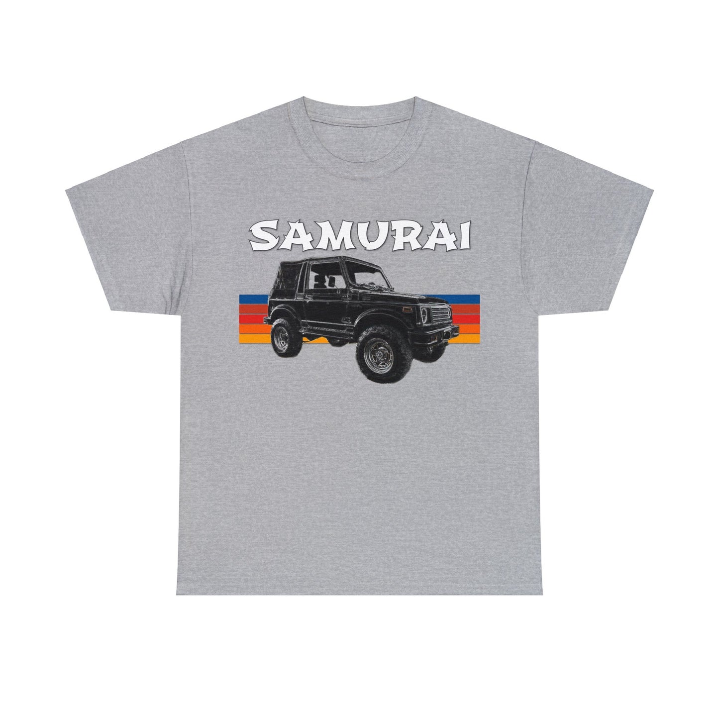 Samurai Vintage Retro 4x4 Truck, Samurai 4 Wheel Drive Car Heavy Cotton Tee