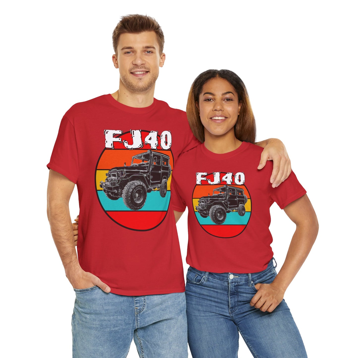 FJ 40 4x4 Off Road Truck Vintage Retro Heavy Cotton Tee