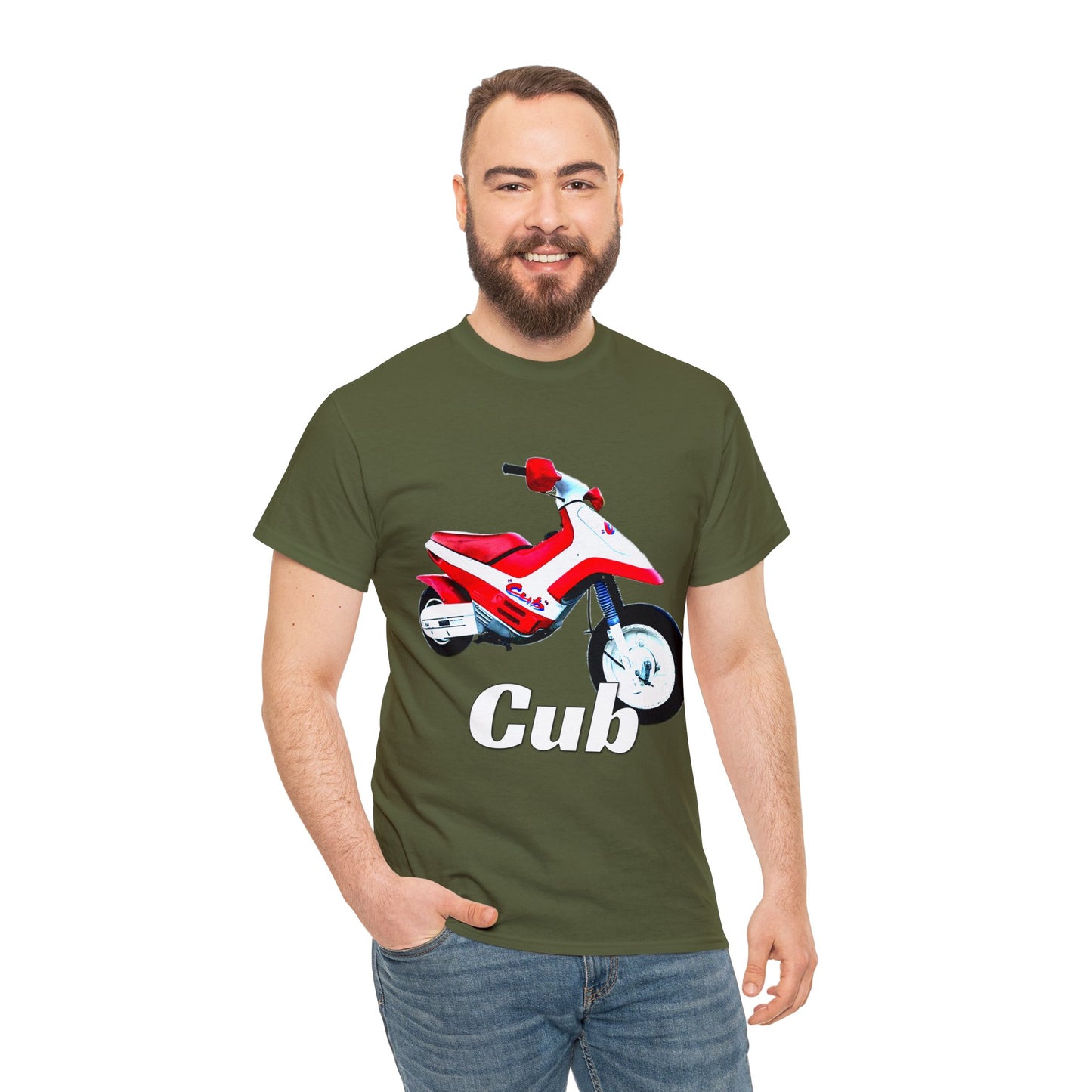 Vintage Cub Motorcycle, Cub Mini Bike, Retro Cub Motocross Bike Heavy Cotton Tee