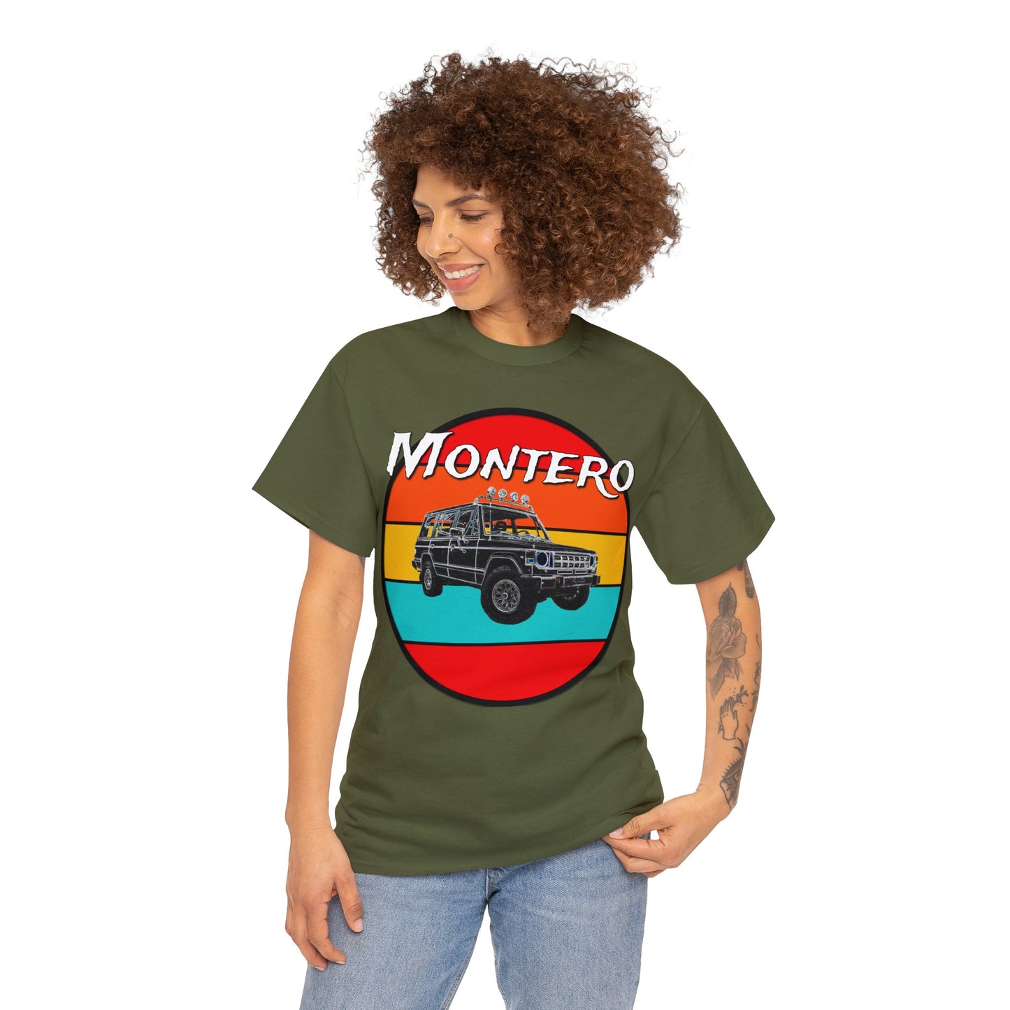 Montero 4x4 Off Road Truck, Vintage Retro Montero Heavy Cotton Tee