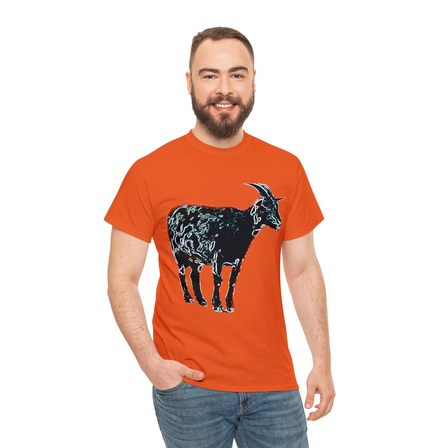 Vintage Retro Farm Goat, Billy Goat Heavy Cotton Tee