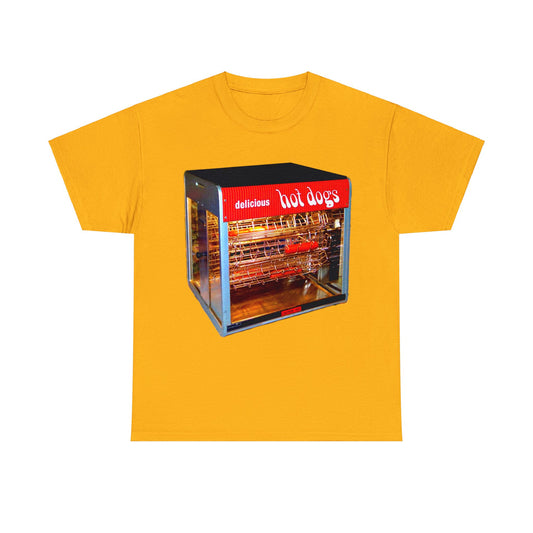 Hot Dog Roller, Hot Dog Vendor, Hot Dog Machine, Delicious Hot Dogs Heavy Cotton Tee