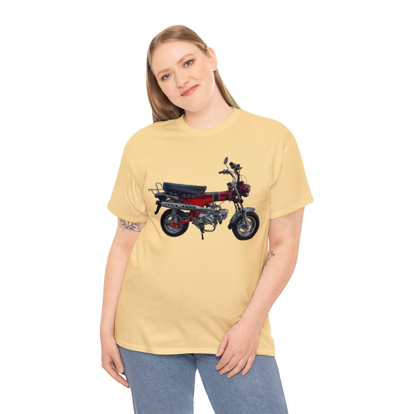 Trail 70 Mini BIke, Vintage Mini Bike, Retro Mini Bike Heavy Cotton Tee