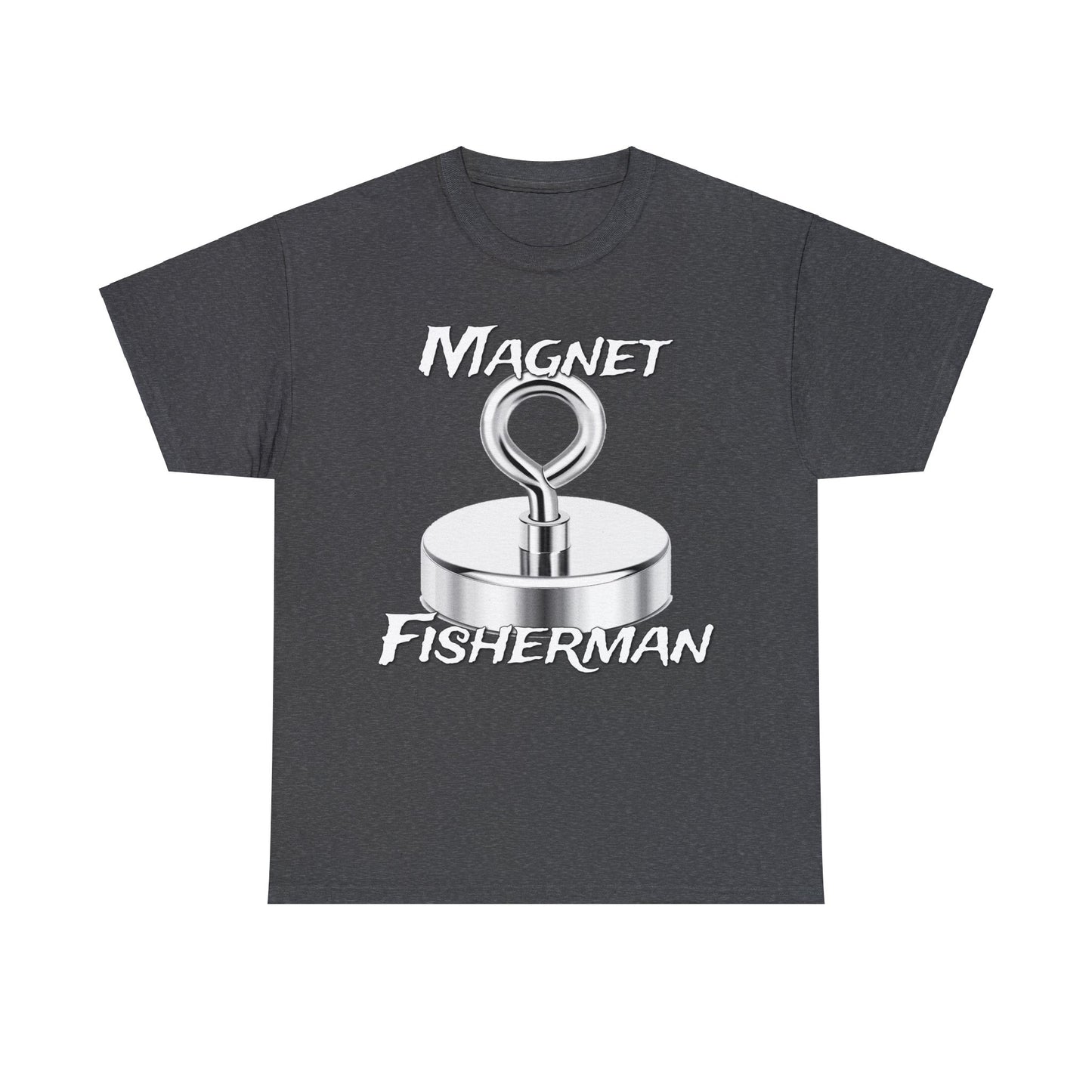 Cool Magnet Fisherman Fishing Unisex Heavy Cotton Tee