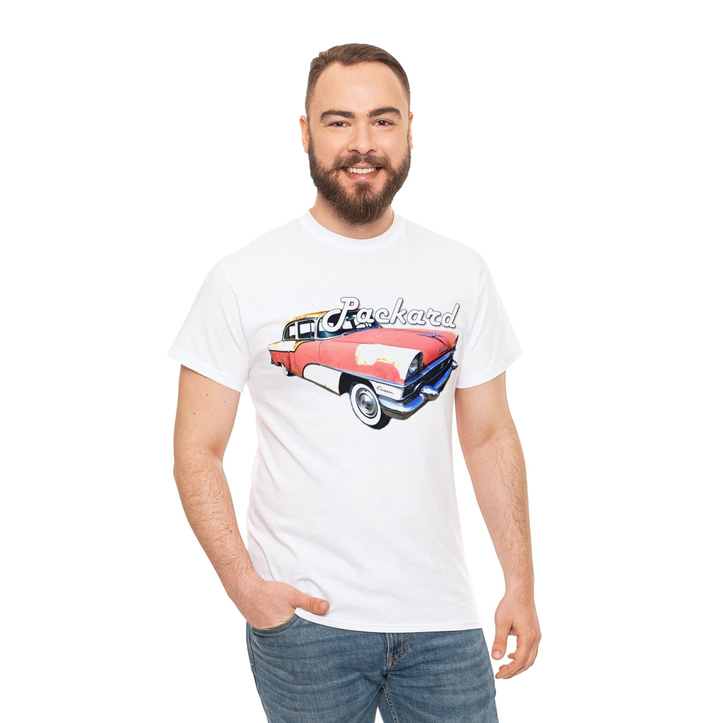 Packard Clipper, Vintage Car, Retro American Automobile Heavy Cotton Tee