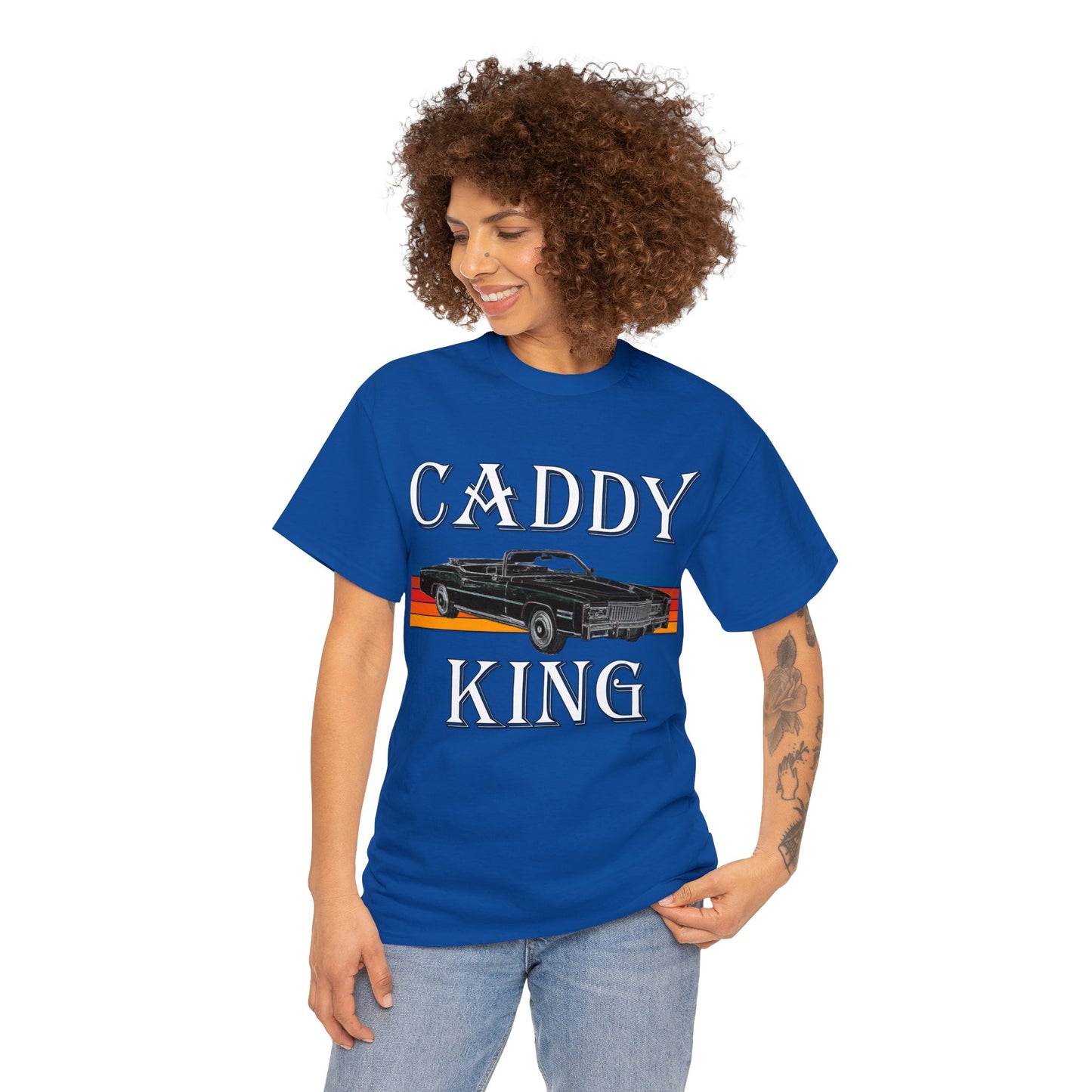 Caddy King, Vintage Cadillac Car, Convertible Caddy Heavy Cotton Tee