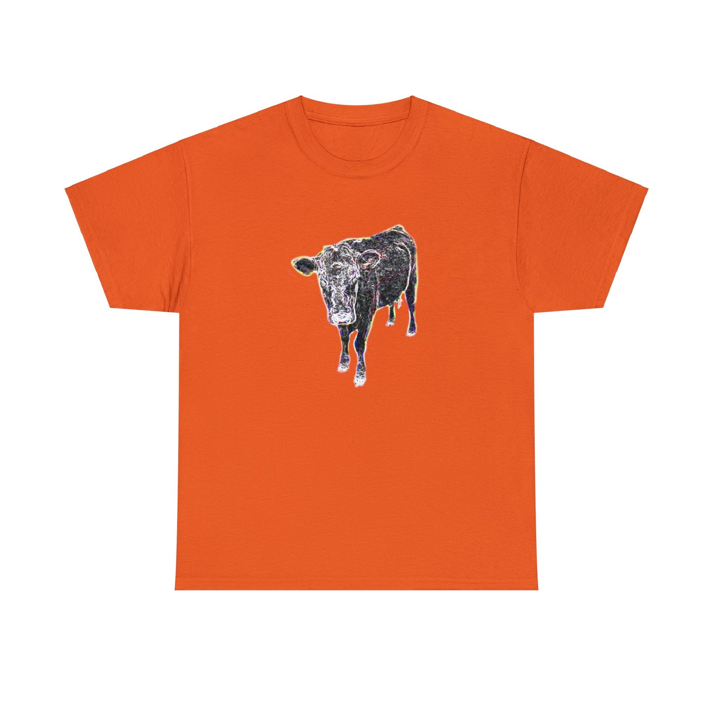 Vintage Retro Cow on the Farm Heavy Cotton Tee