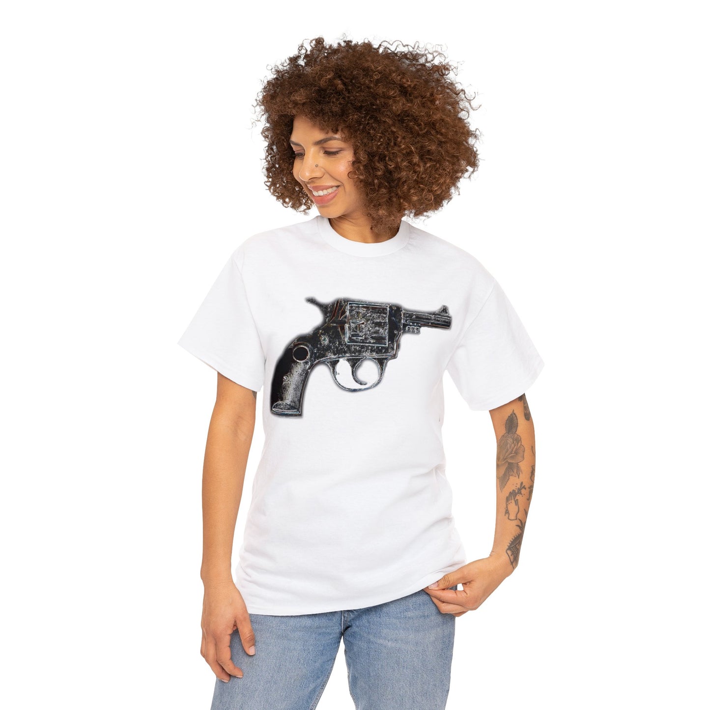 Vintage Pistol Revolver 22 Caliber Heavy Cotton Tee