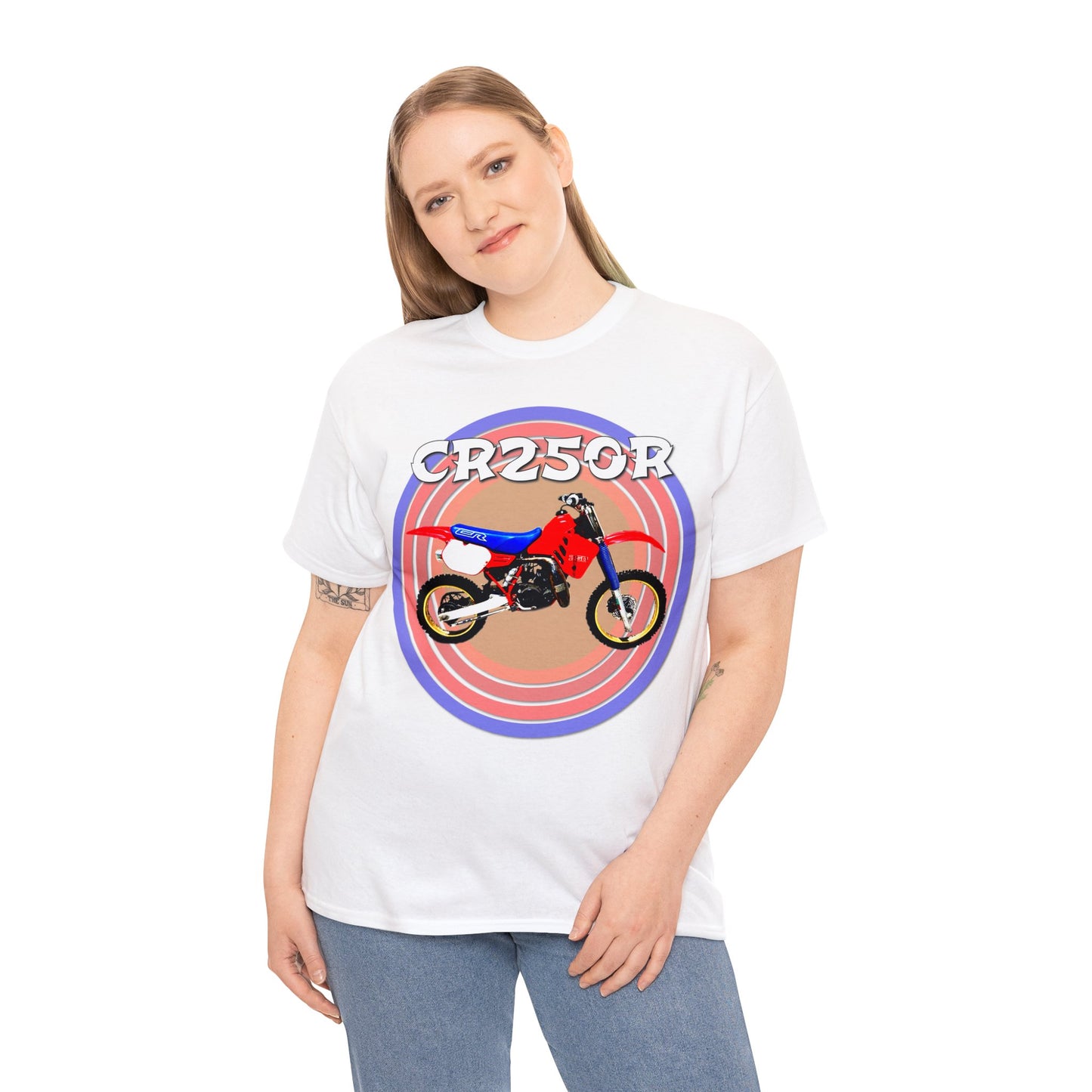 CR 250 R Vintage Retro Motorcross Motocross Motorcycle Dirt Bike Heavy Cotton Tee