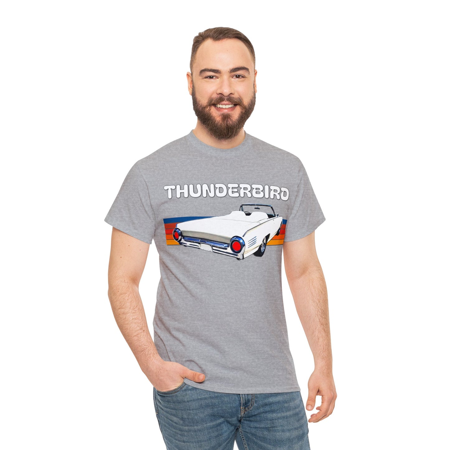 Thunderbird Vintage American Automobile, Antique American Car Heavy Cotton Tee