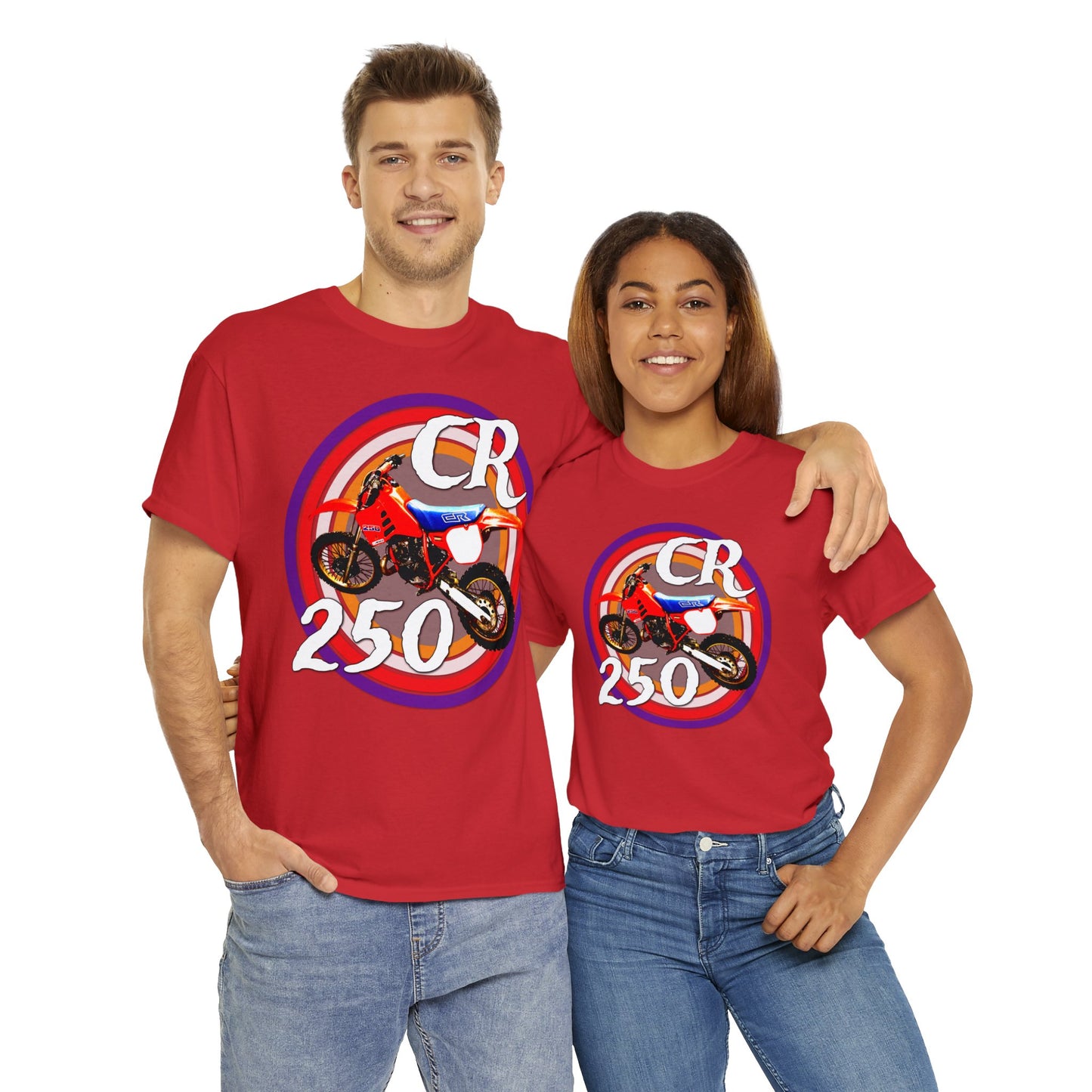 CR 250 R Vintage Retro Motorcross Motocross Motorcycle Dirt Bike Heavy Cotton Tee