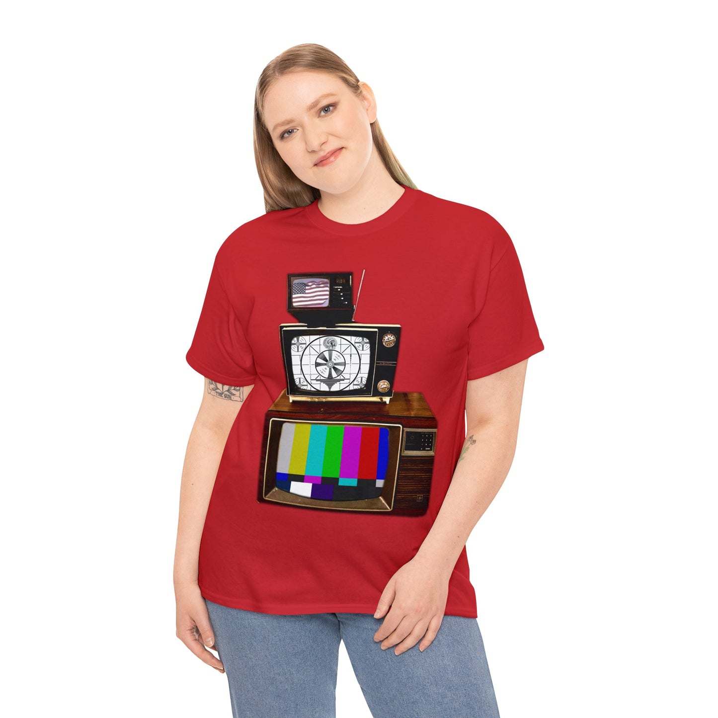 Vintage Televisions, Tube TV, Sign Off Screen, Old School, Vintage, Retro Heavy Cotton Tee