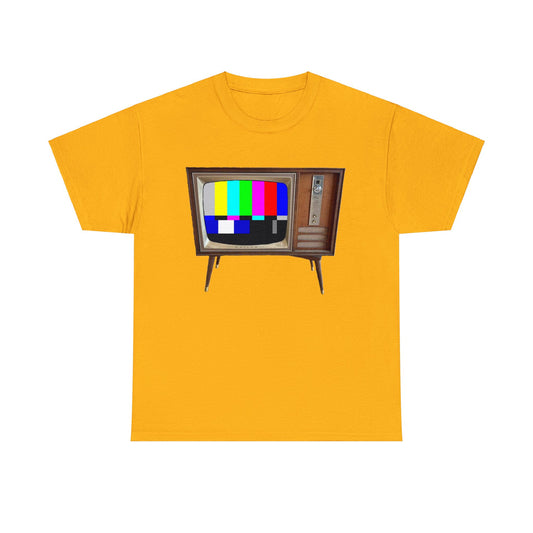 Vintage Television, Tube TV, Sign Off Screen, Old School, Vintage, Retro Heavy Cotton Tee