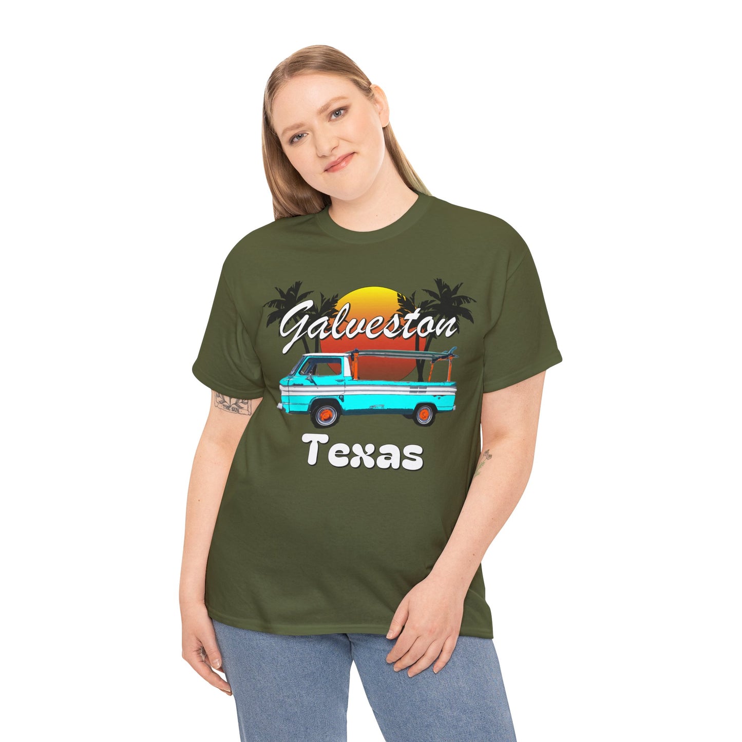 Galveston Island Texas, Galveston Beach, Vintage Galveston Island Heavy Cotton Tee