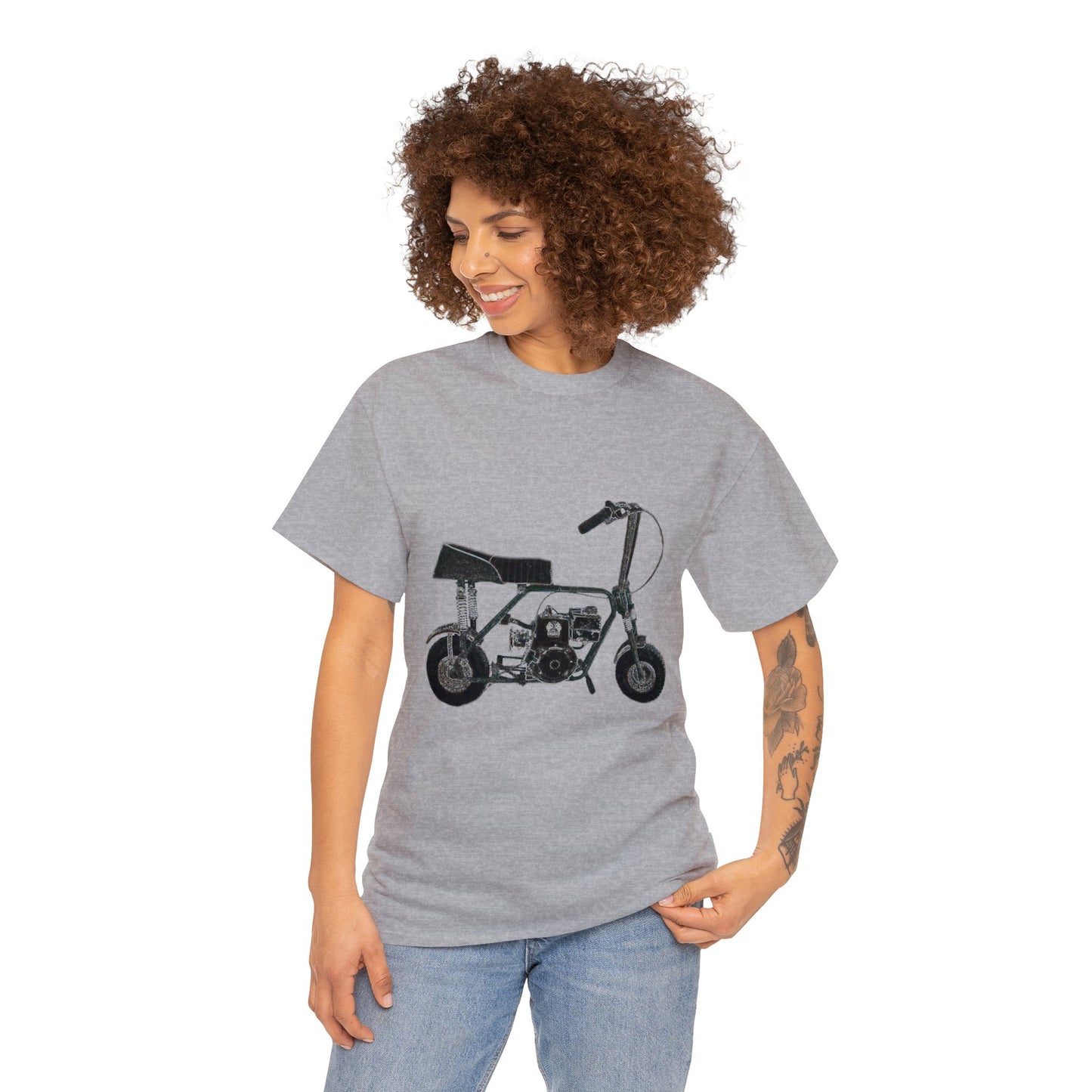 Mini Bike, Scooter, Vintage, Retro, Motorcycle, Moped Heavy Cotton Tee