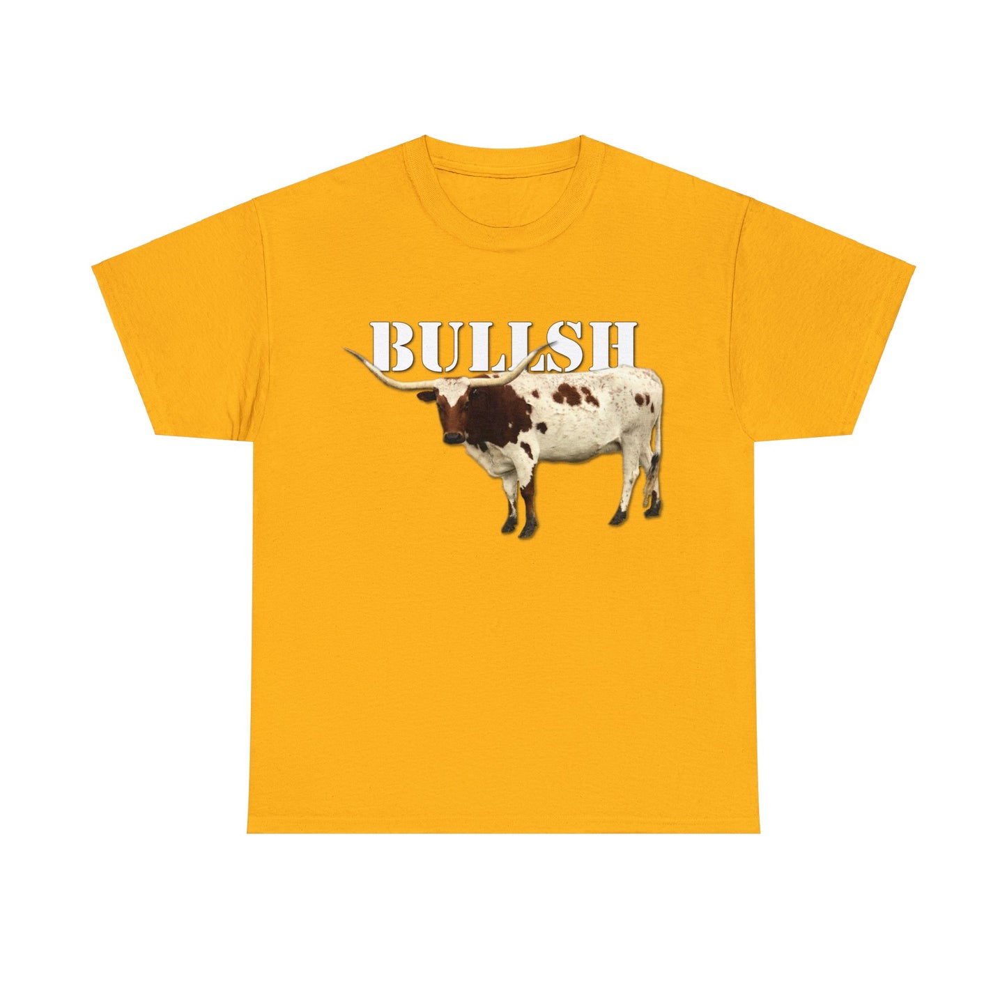 Bullsh, Longhorn, Cow, Cattle, Funny, Texas, Country Heavy Cotton Tee