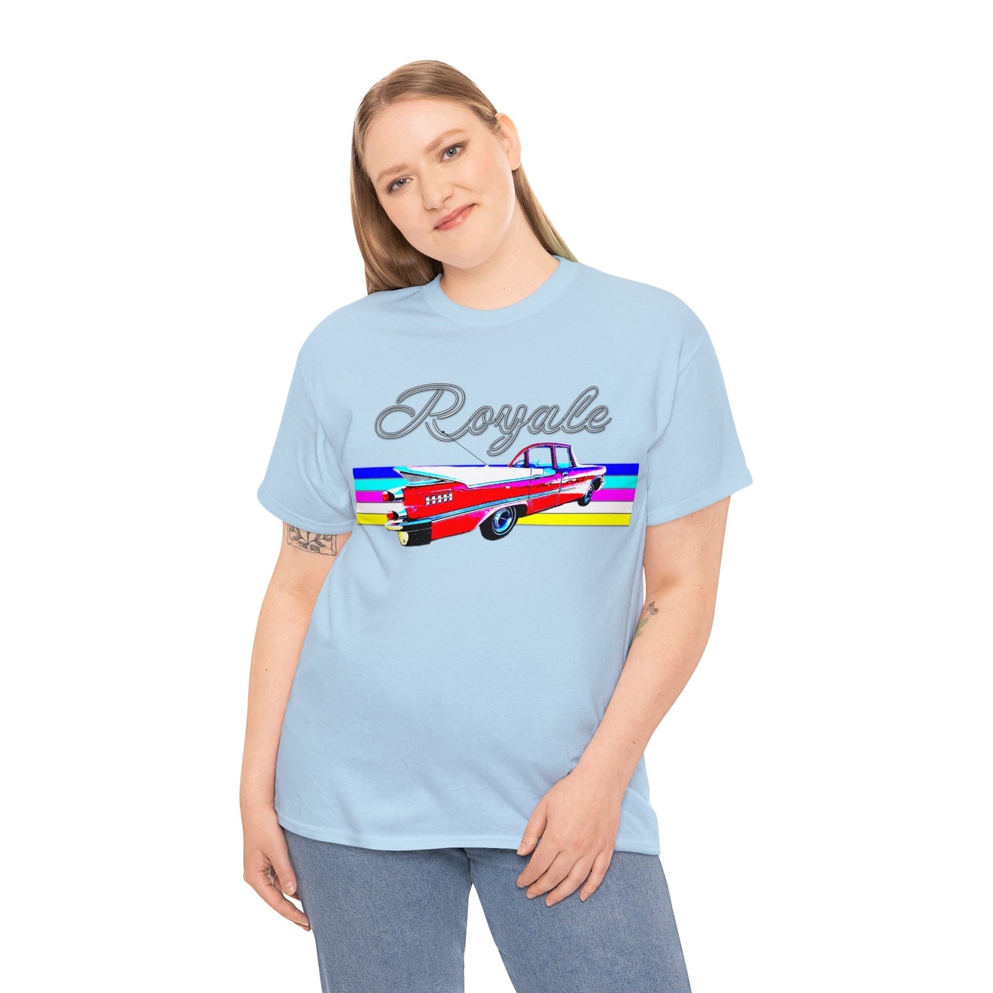 1959 Royale Vintage Car, Antique Automobile, American Made Heavy Cotton Tee