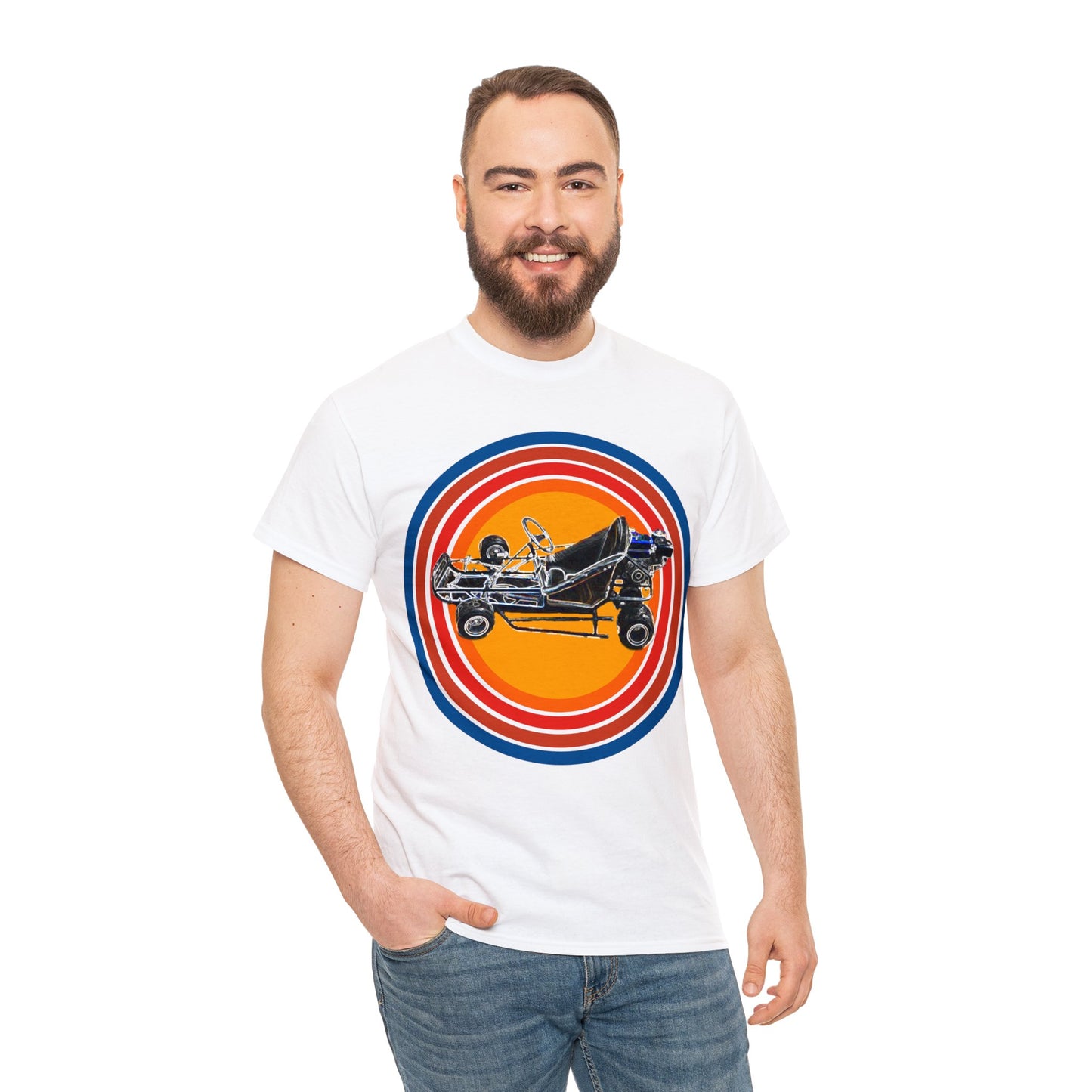 Go Cart. Vintage Go Kart, Retro Go Cart, Fast Go Cart Heavy Cotton Tee