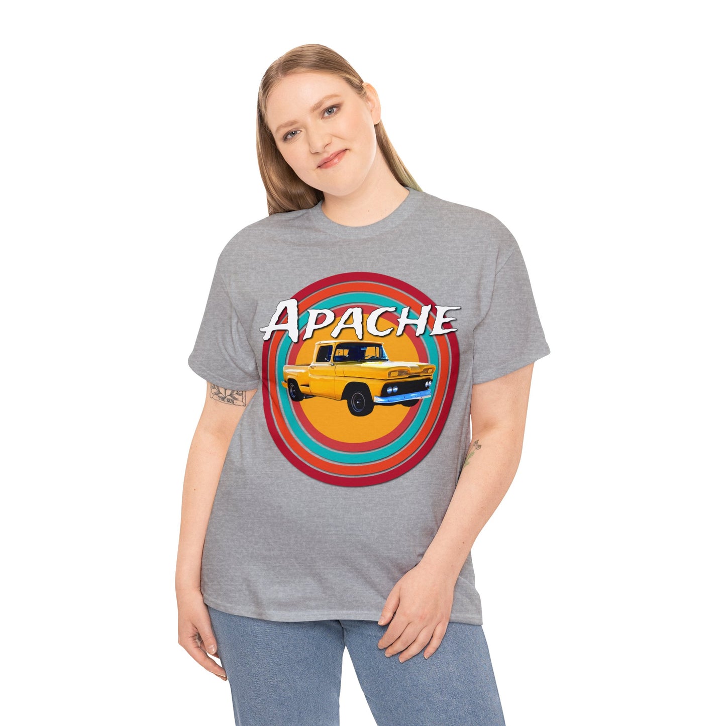 Apache C 10 Pickup Truck, 1960's Pickup Truck, Cool Vintage Pickup Truck Heavy Cotton Tee