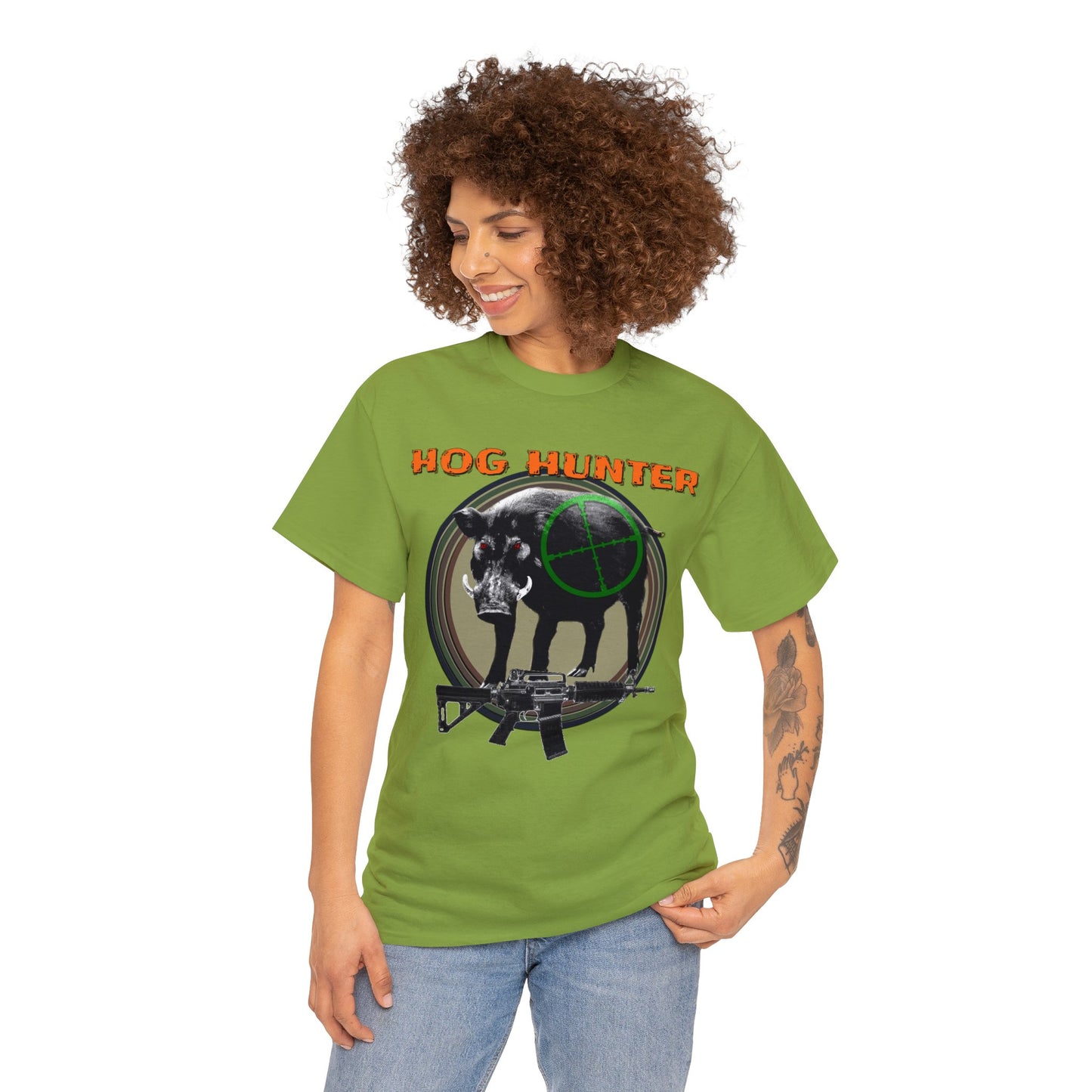 Wild Hog Hunter, Wild Hog, Hog Wild, Hog Boar Hunting Heavy Cotton Tee
