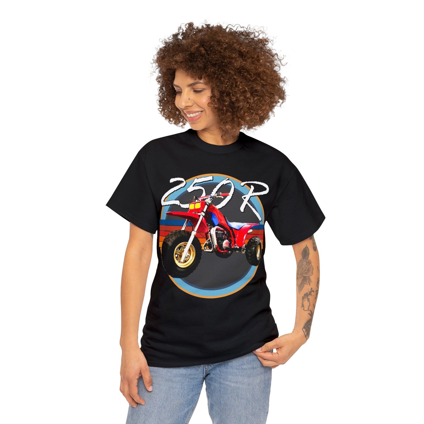 250R Three Wheeler, Retro Three Wheeler, 2 Stroke 3 Wheeler, ATV, ATC Heavy Cotton Tee