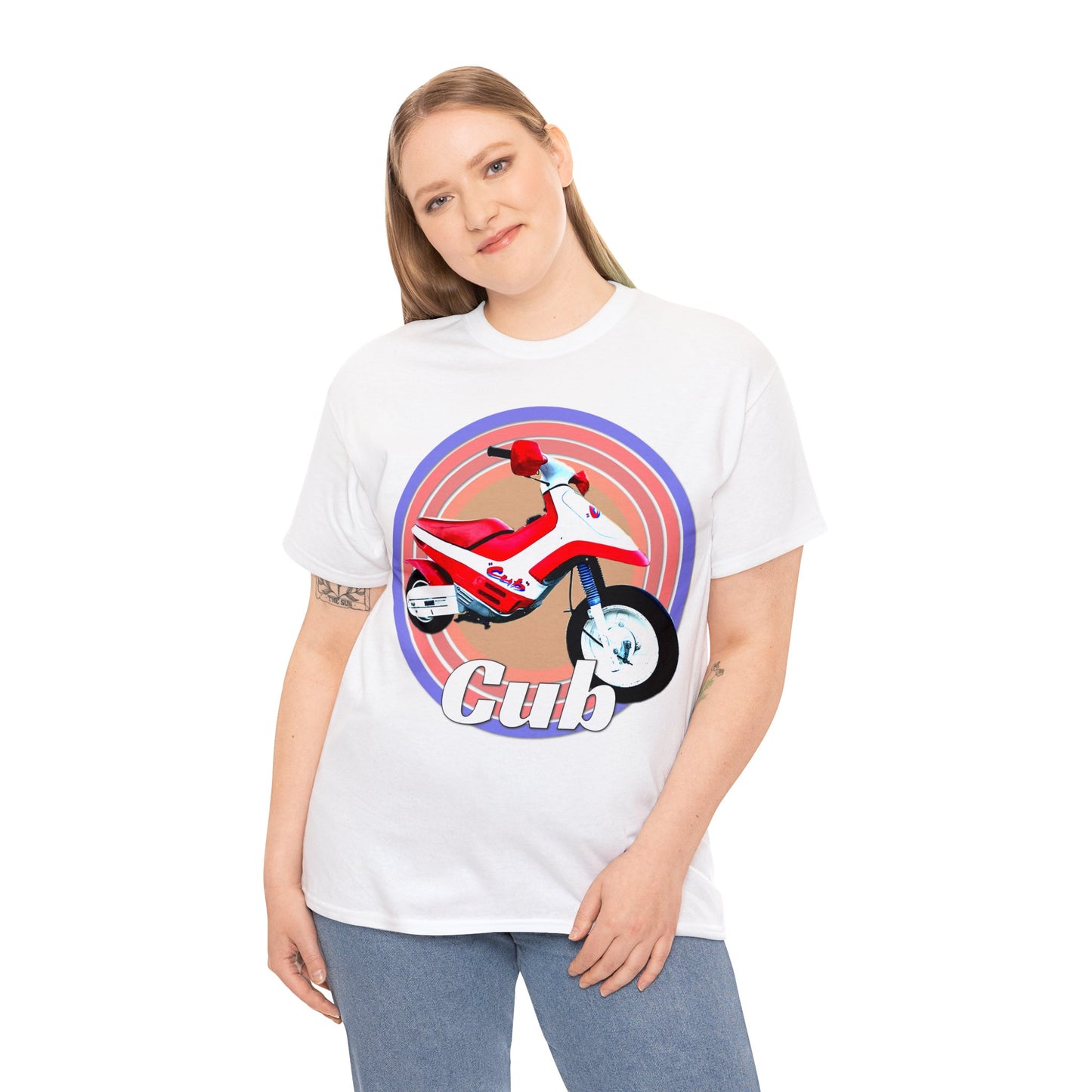 Vintage Cub Motorcycle, Cub Mini Bike, Retro Cub Motocross Bike Heavy Cotton Tee