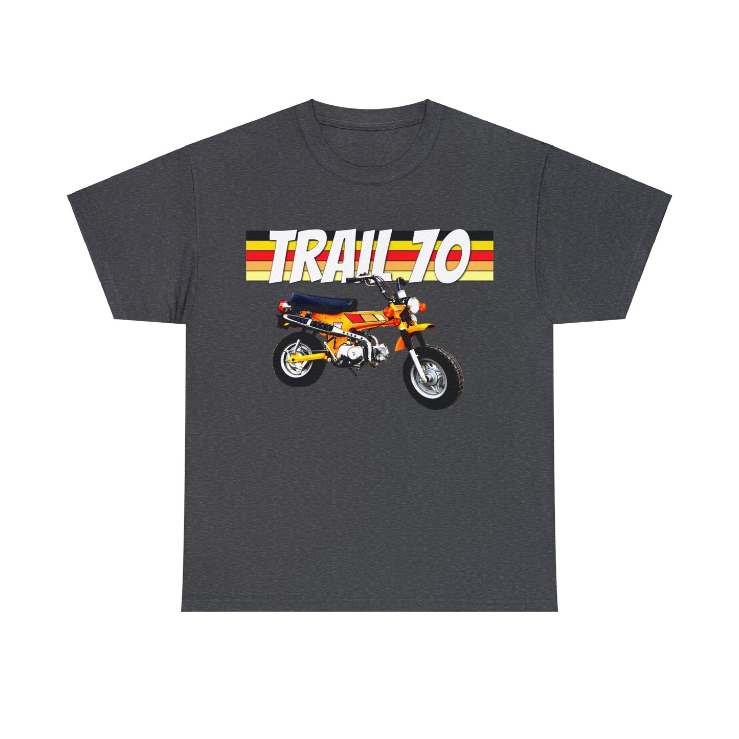 Trail 70 Mini BIke, Vintage Mini Bike, Retro Mini Bike Heavy Cotton Tee