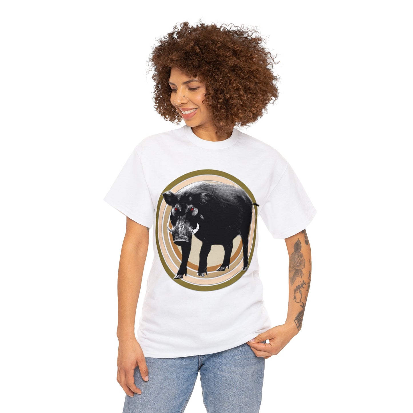 Wild Hog Hunter, Wild Hog, Hog Wild, Hog Boar Hunting Heavy Cotton Tee