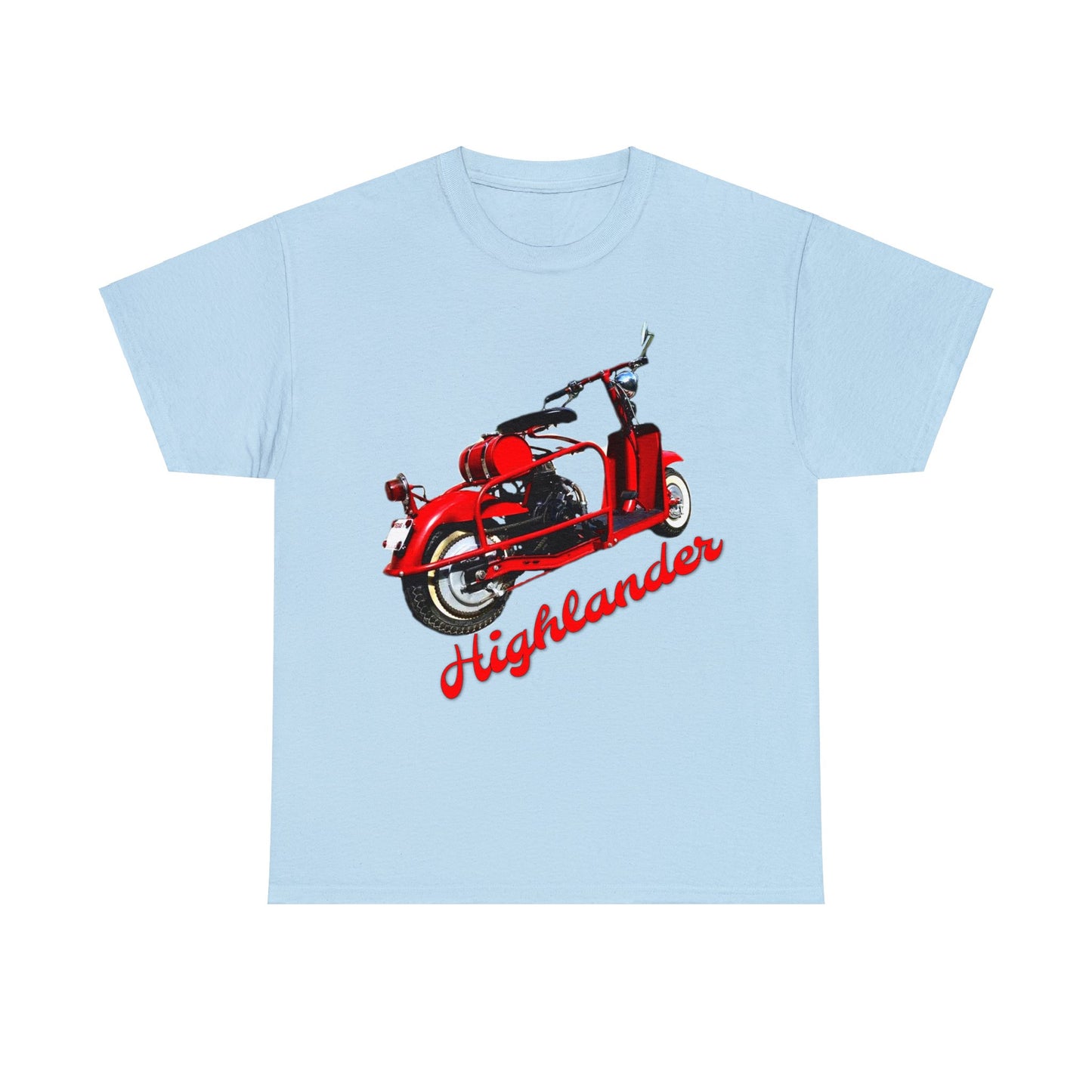 Highlander Mini Bike, Vintage Scooter, Retro Scooter, Moped, Minibike Heavy Cotton Tee