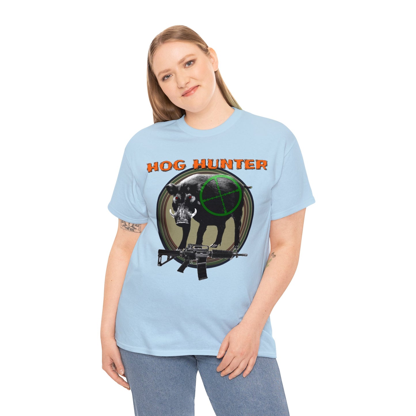 Wild Hog Hunter, Wild Hog, Hog Wild, Hog Boar Hunting Heavy Cotton Tee