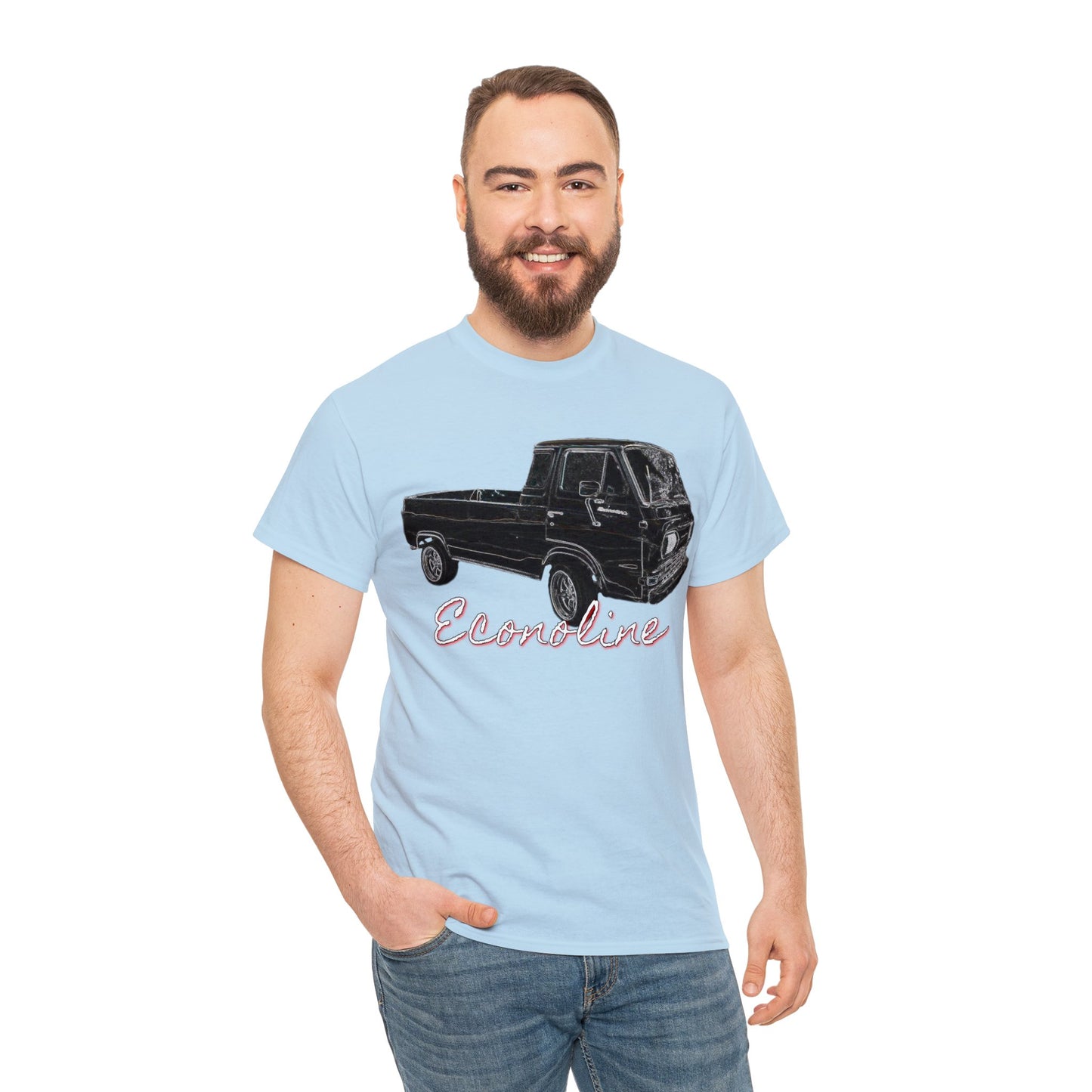 Econoline Pickup Truck, Vintage Pickup Truck, Old School Pickup Heavy Cotton Tee